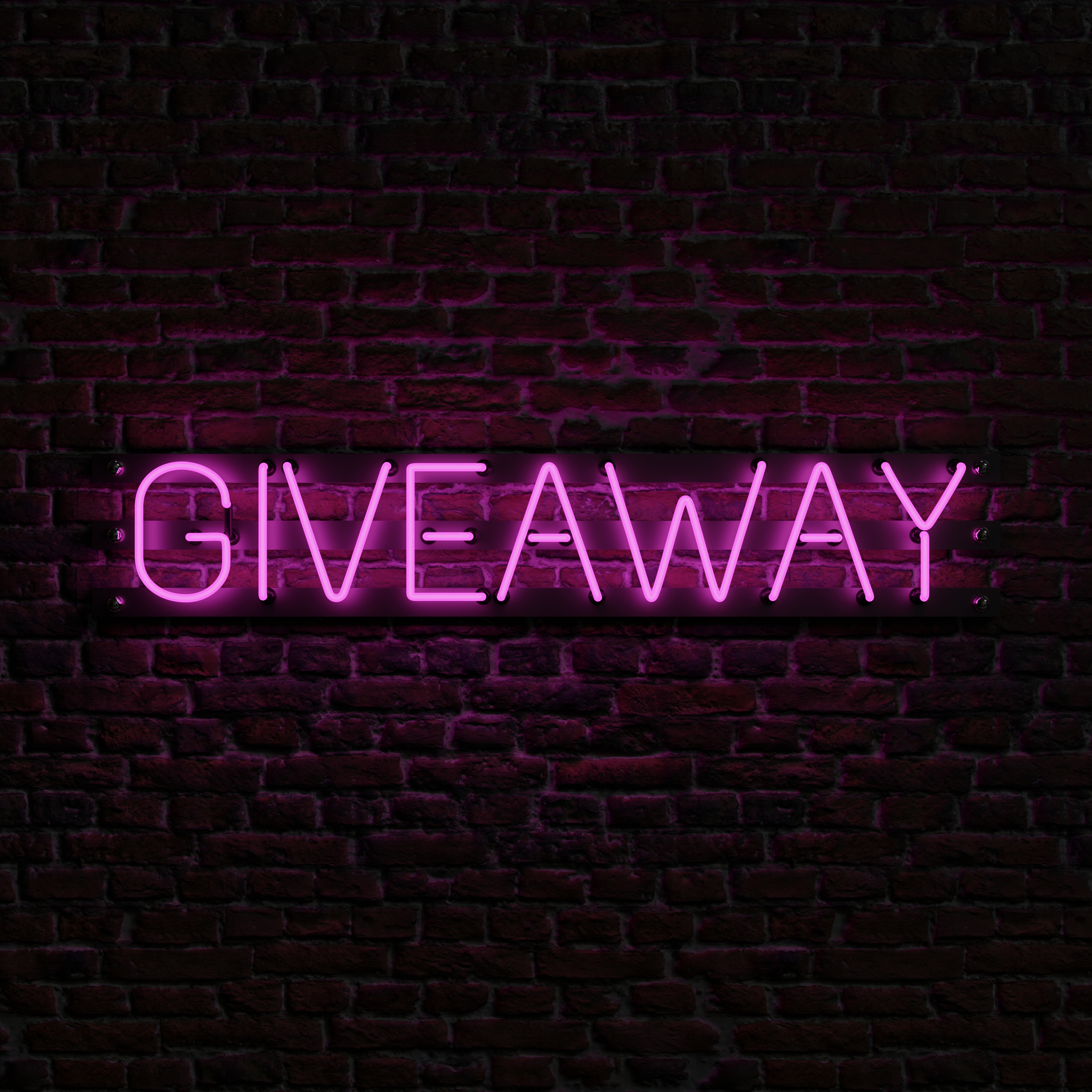 Purple Giveaway Neon With Brick Background