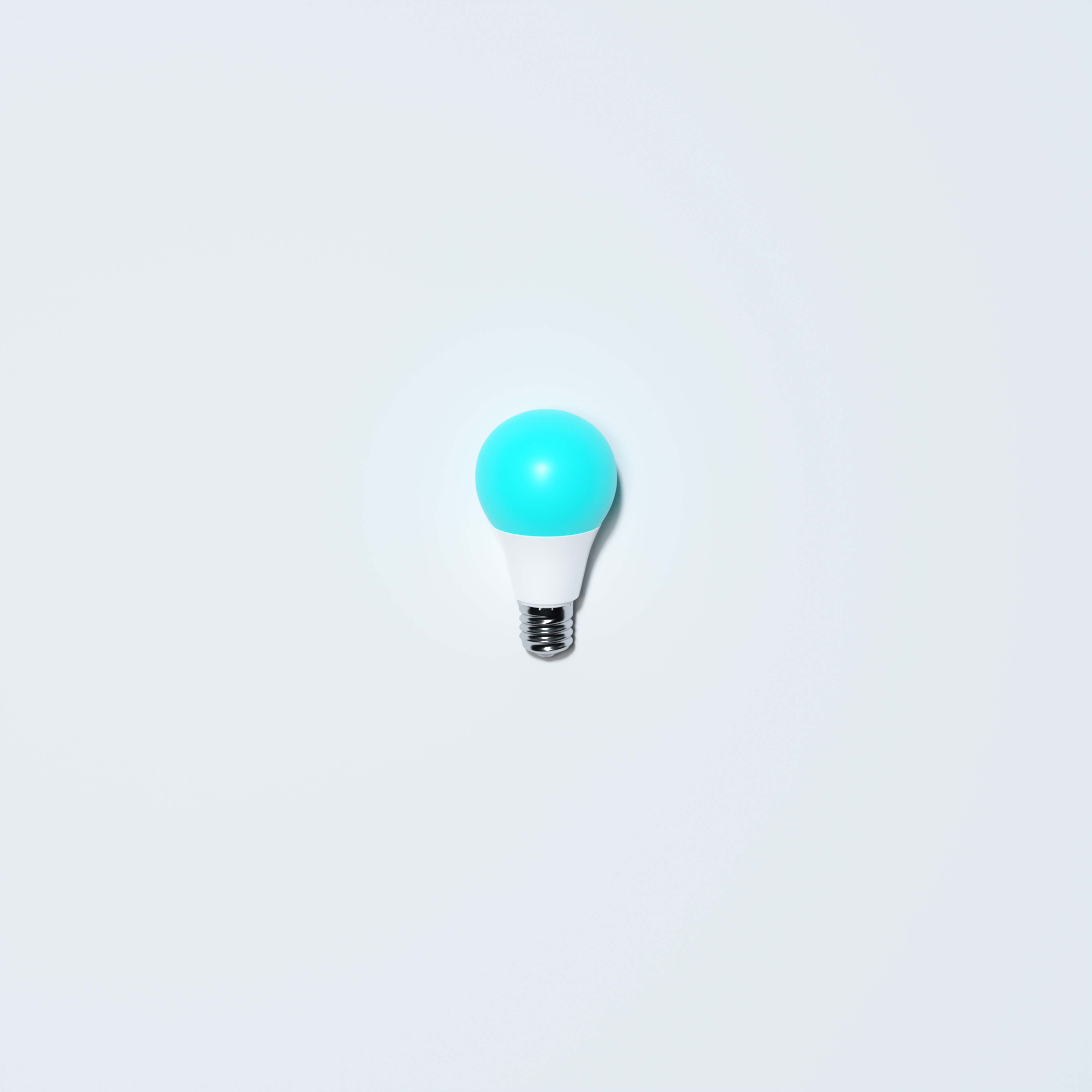 Turqoise Lightbulb With White Background