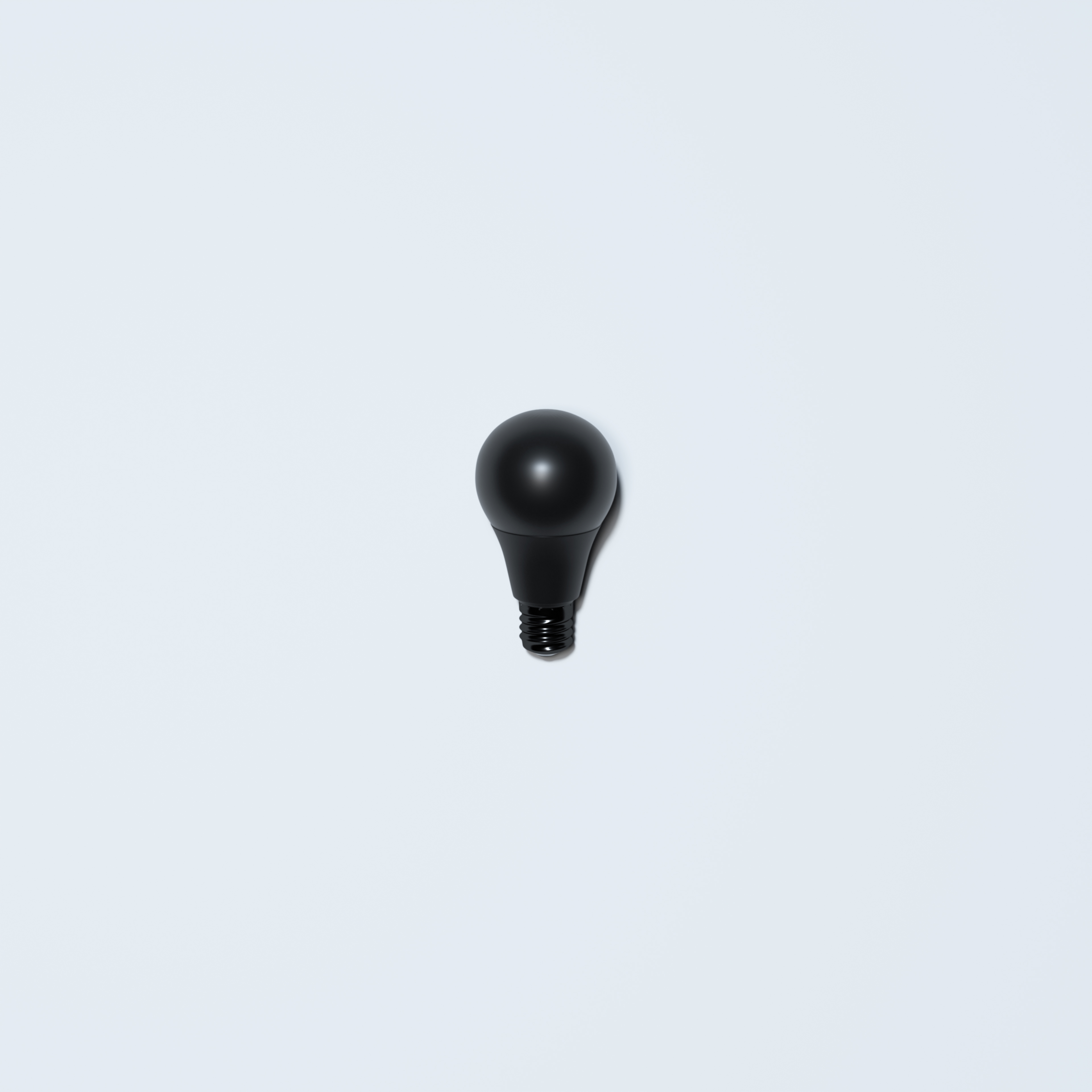 Black Lightbulb With White Background