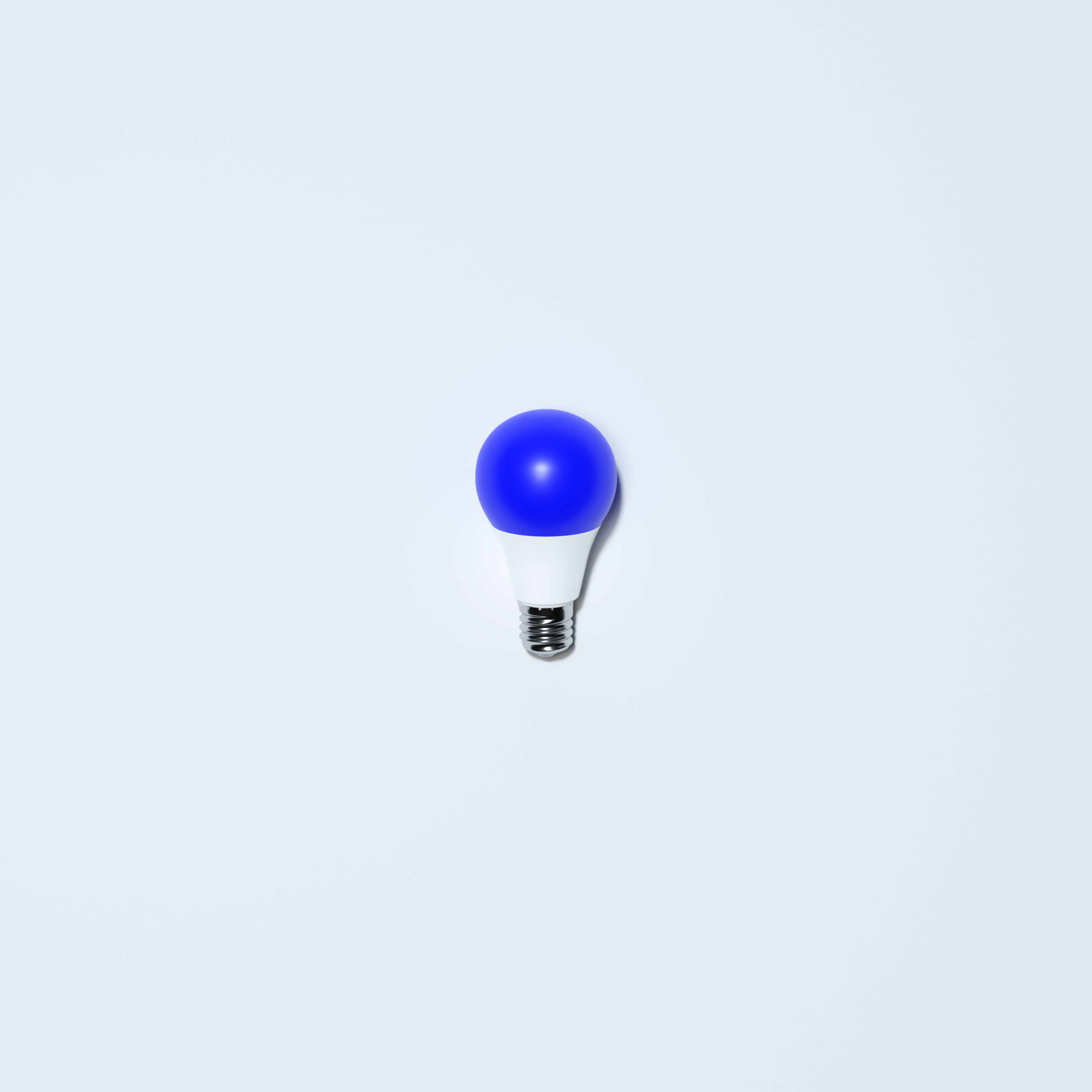 Blue Lightbulb With White Background