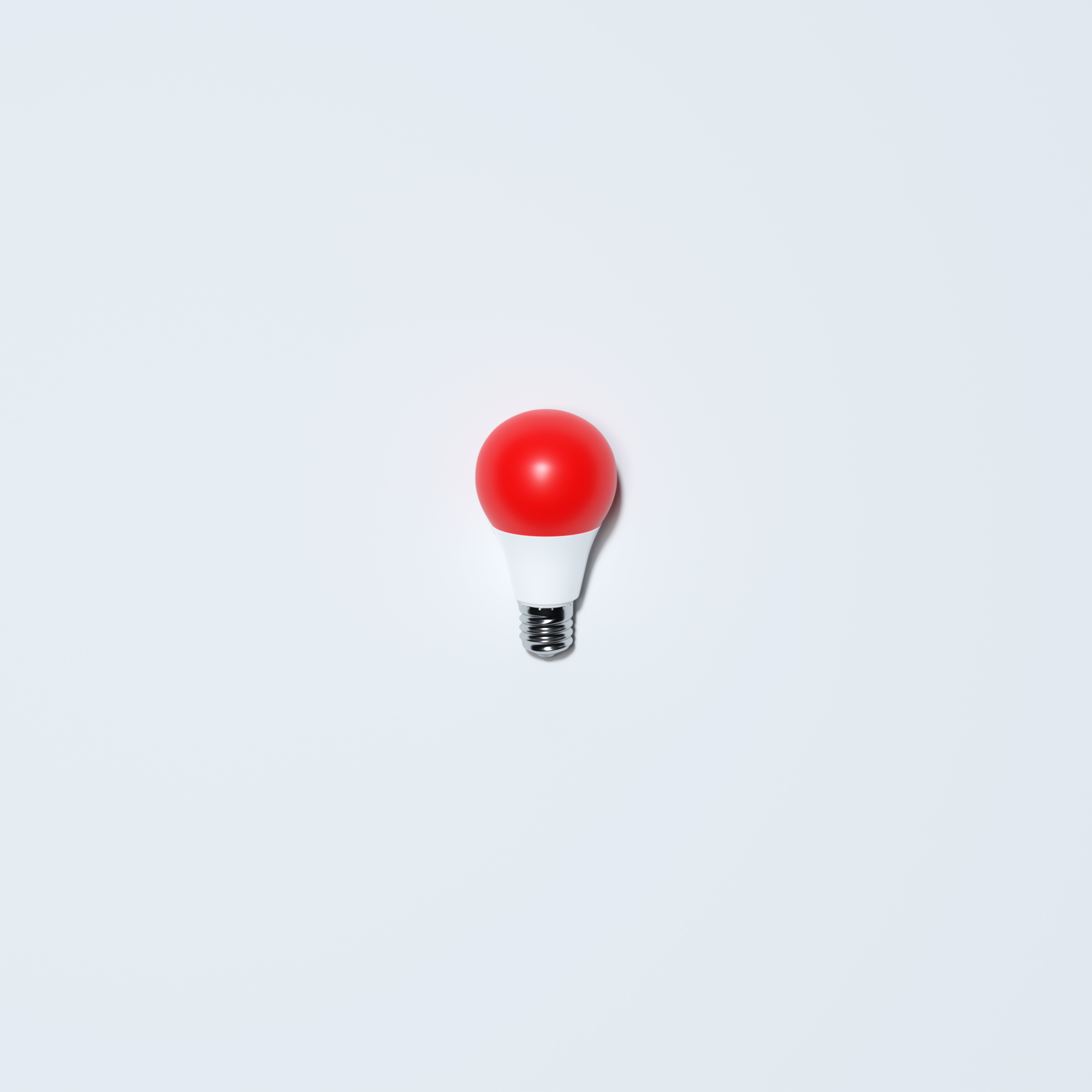 Red Lightbulb With White Background