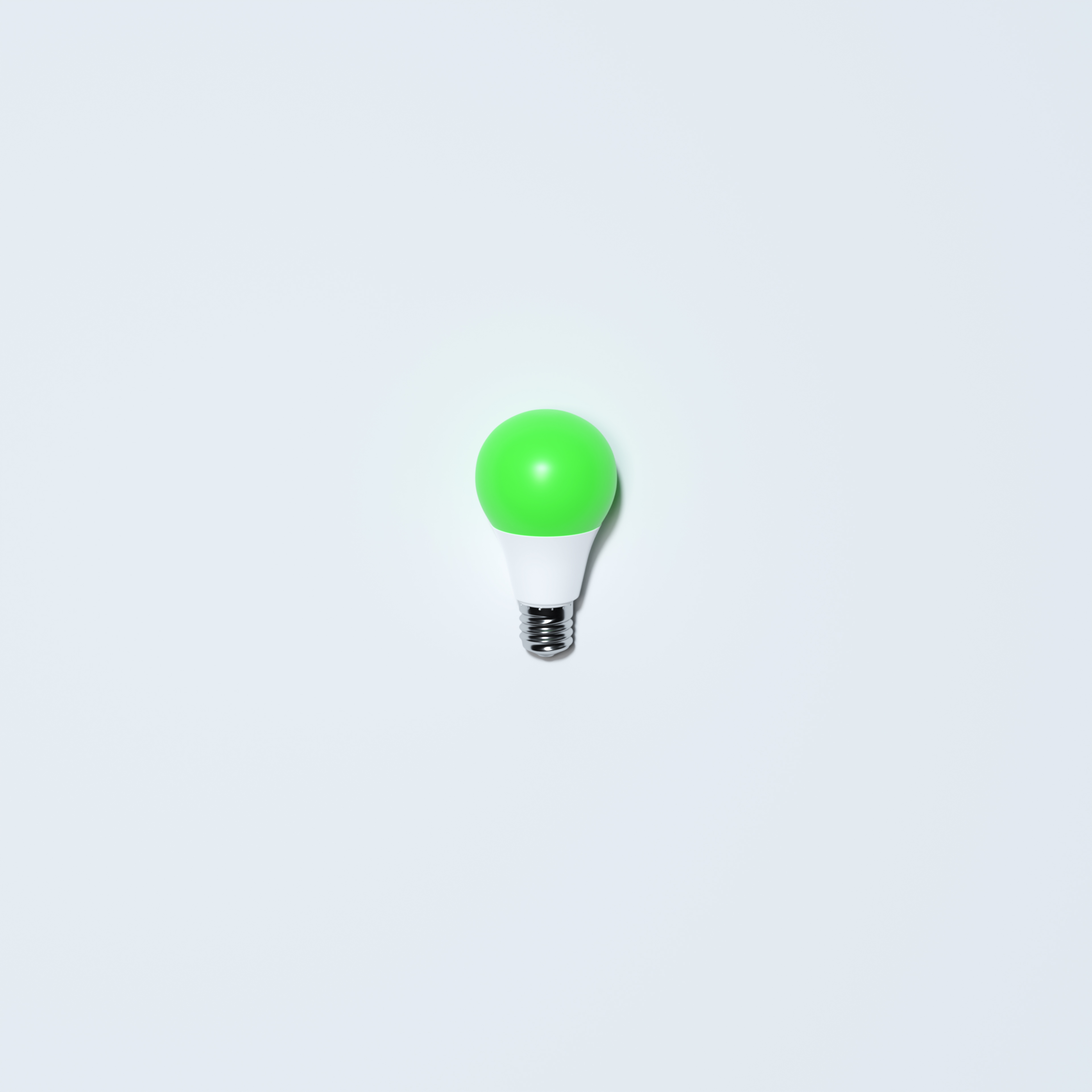 Green Lightbulb With White Background