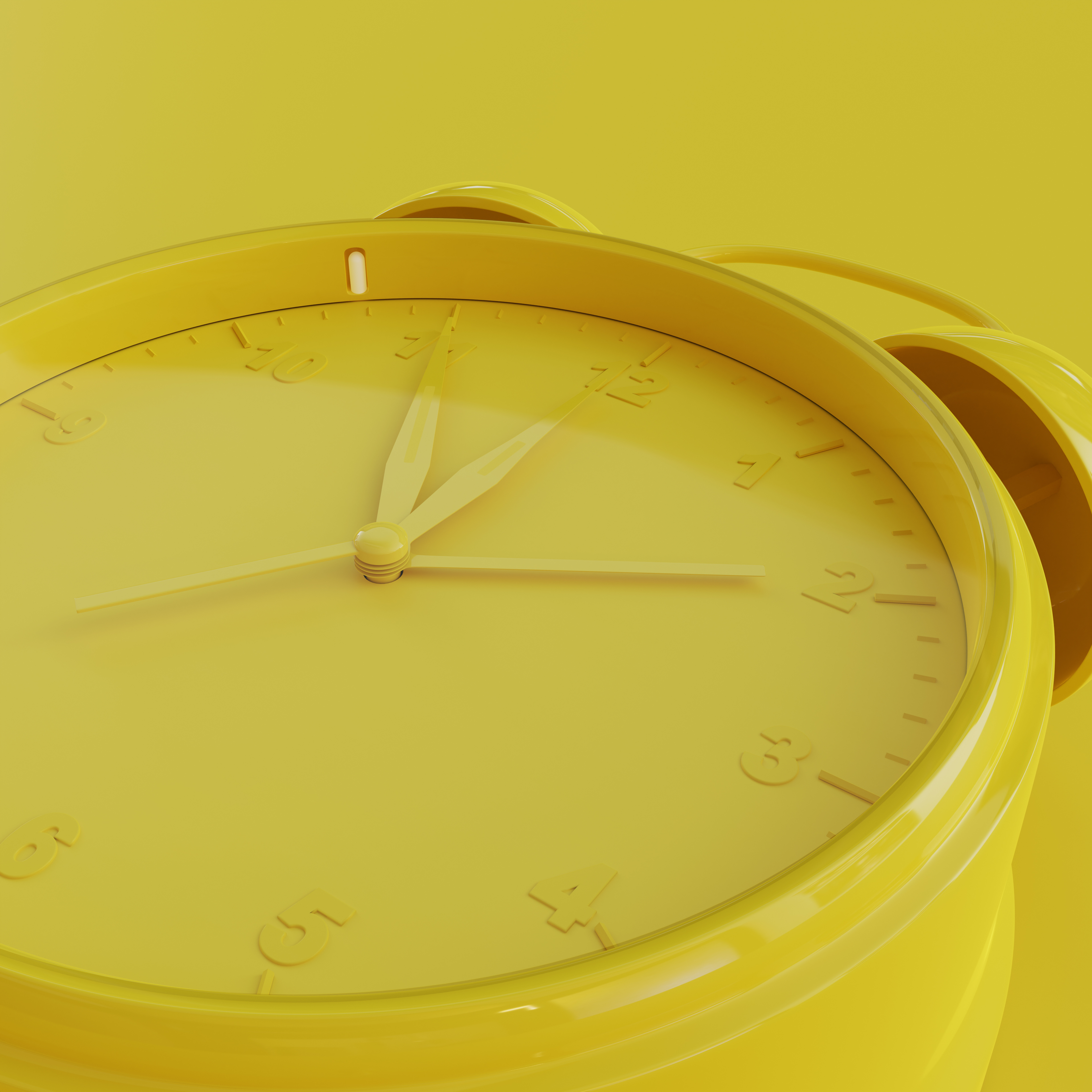 Yellow Analog Clock with Yellow Background-2