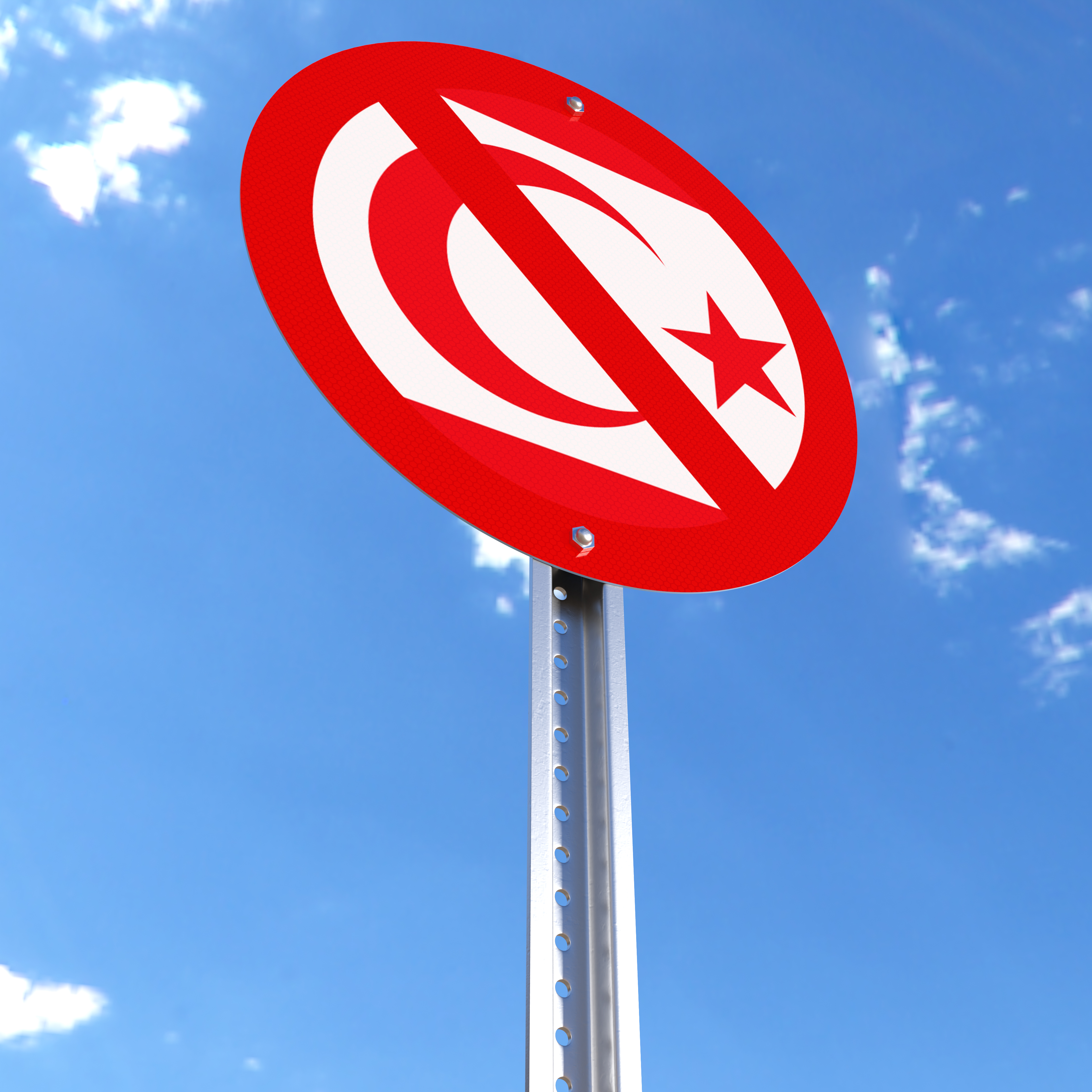 Do Not Enter sign with the flag of Northern Cyprus