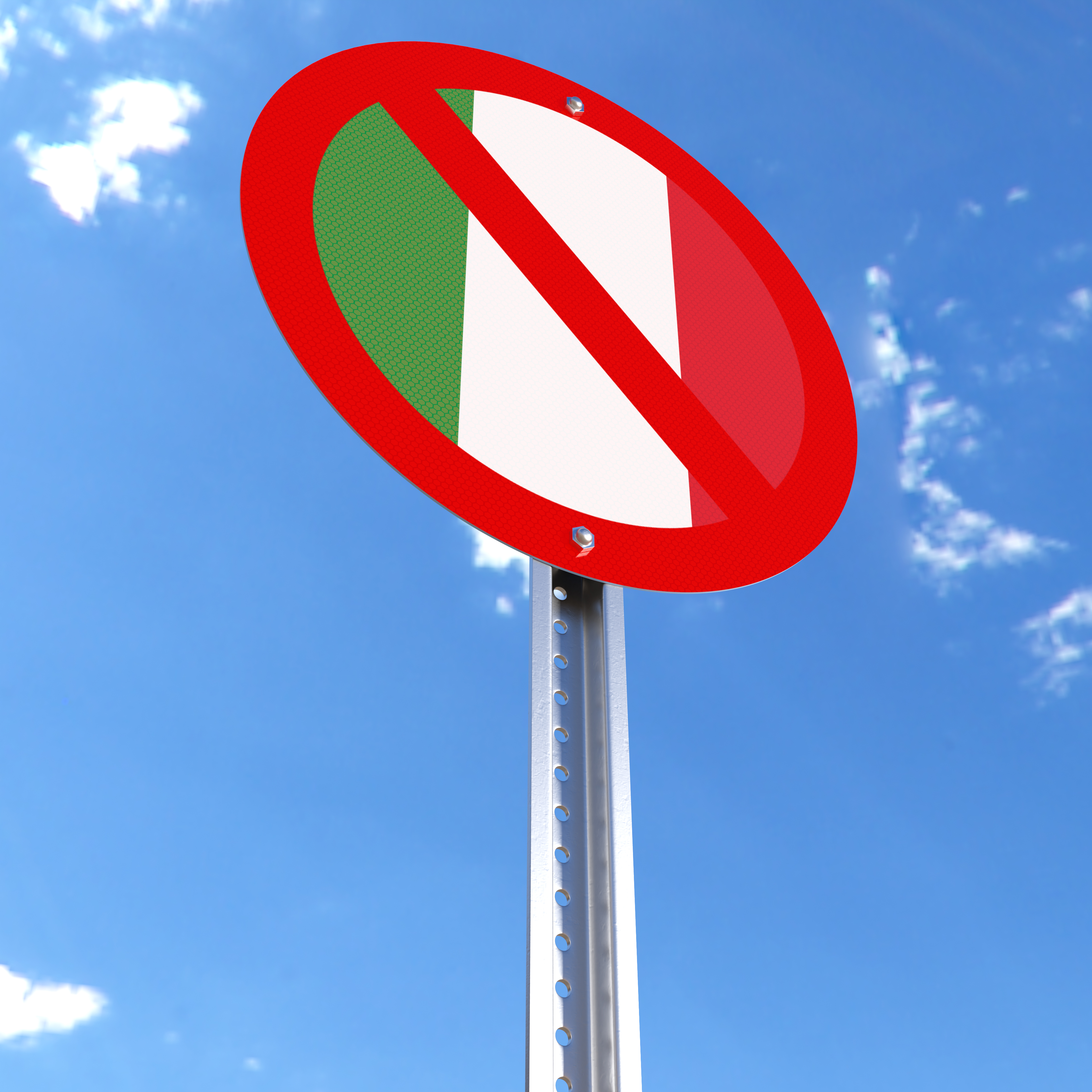 Do Not Enter sign with the flag of Italy