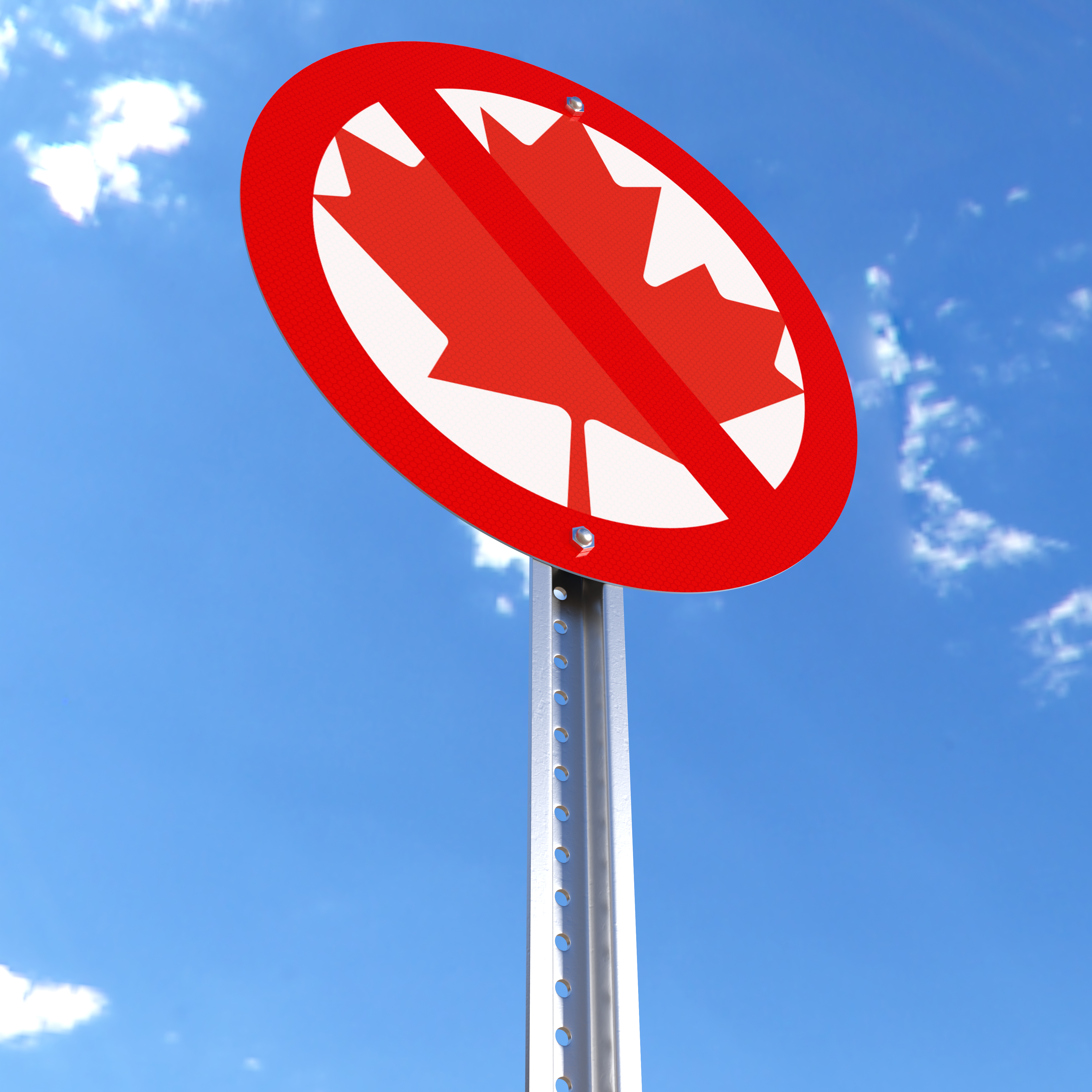 Do Not Enter sign with the flag of Canada