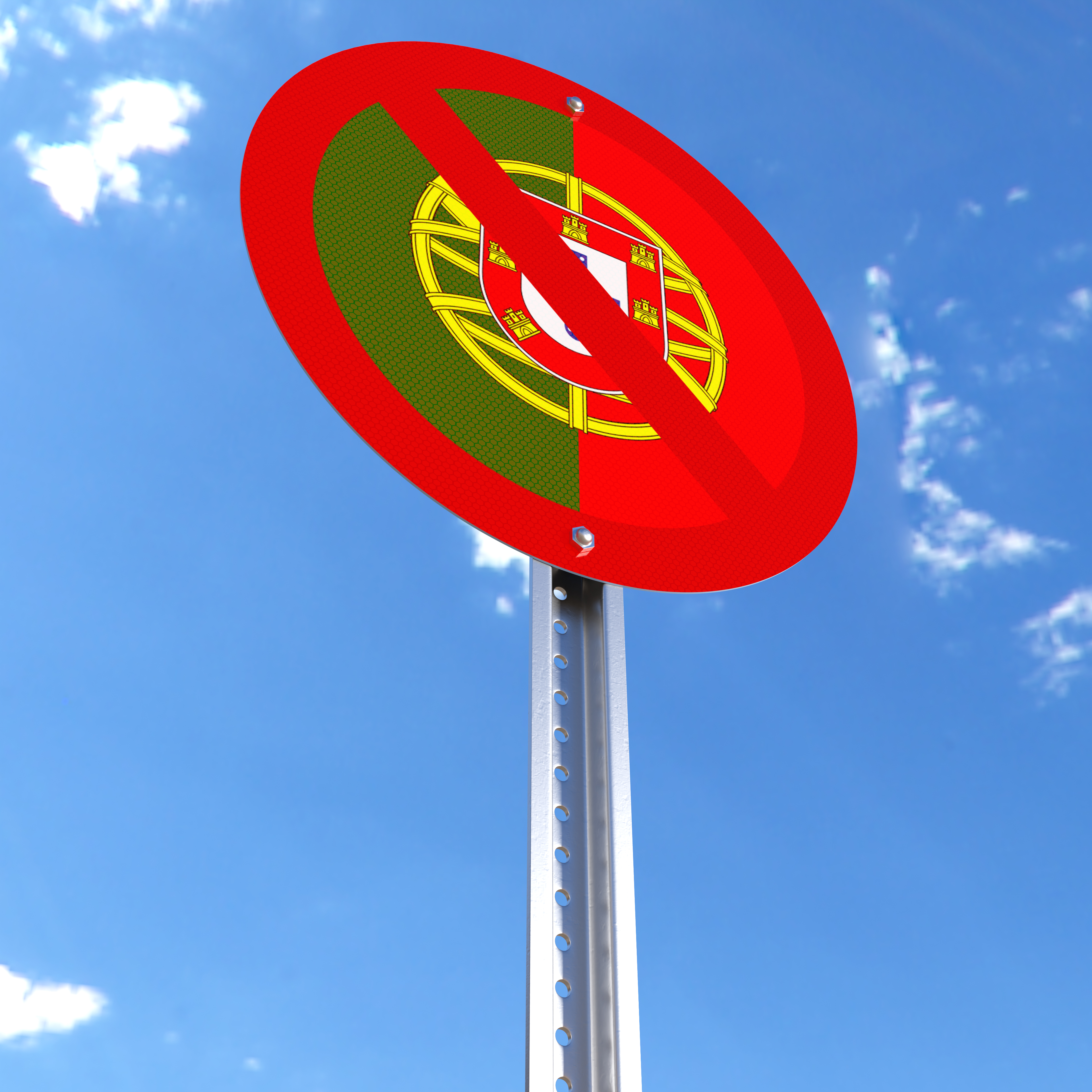 Do Not Enter sign with the flag of Portugal