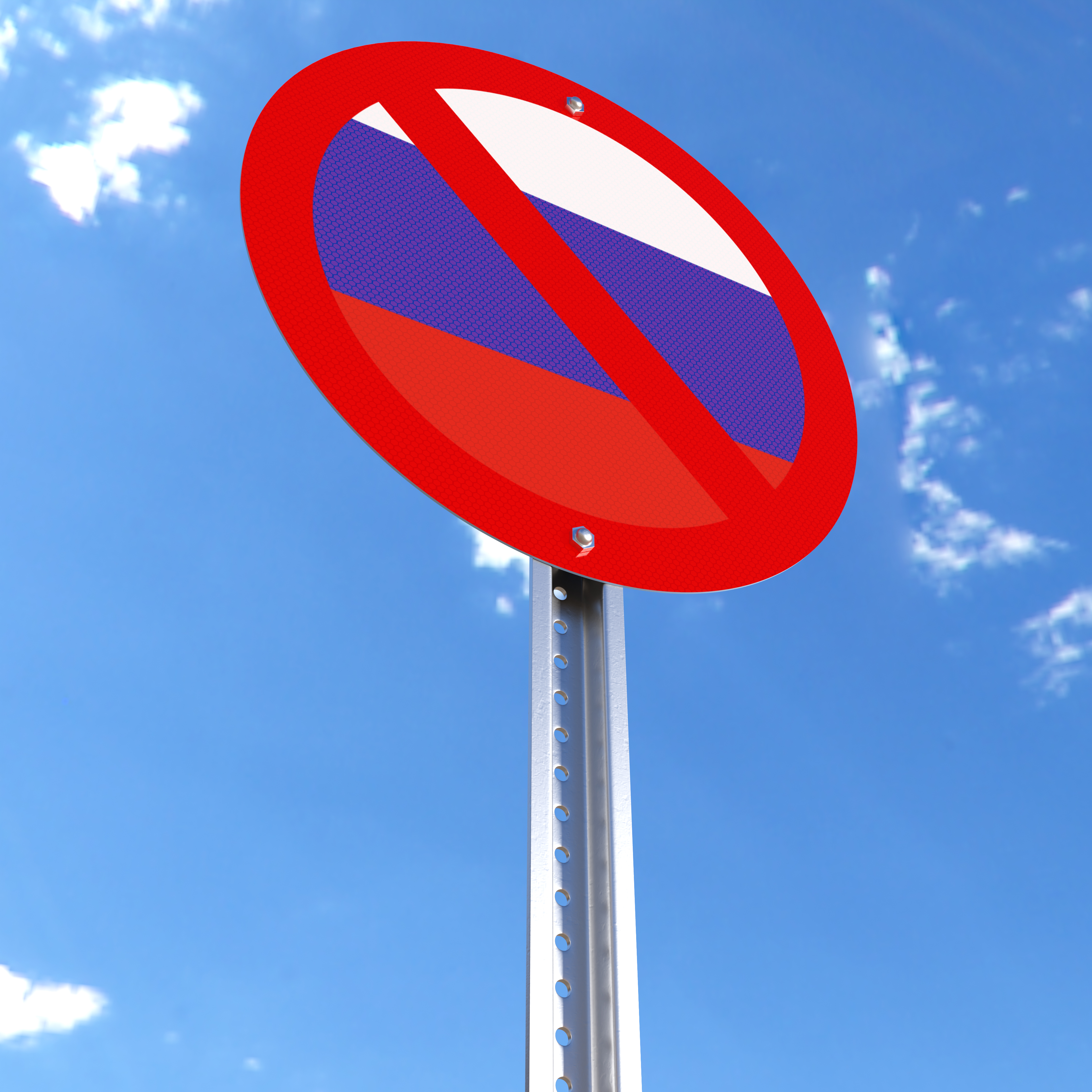 Do Not Enter sign with the flag of Russia