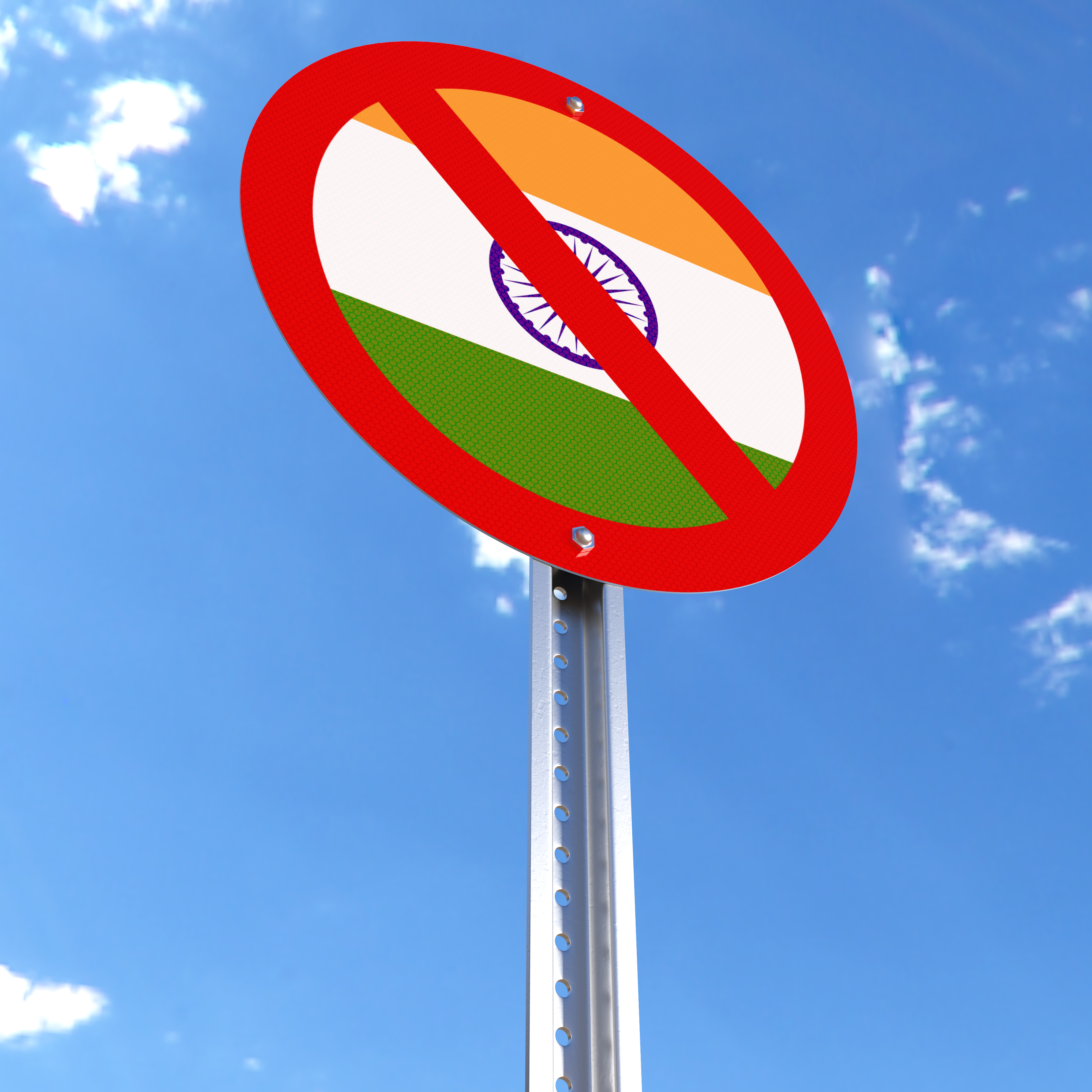 Do Not Enter sign with the flag of India