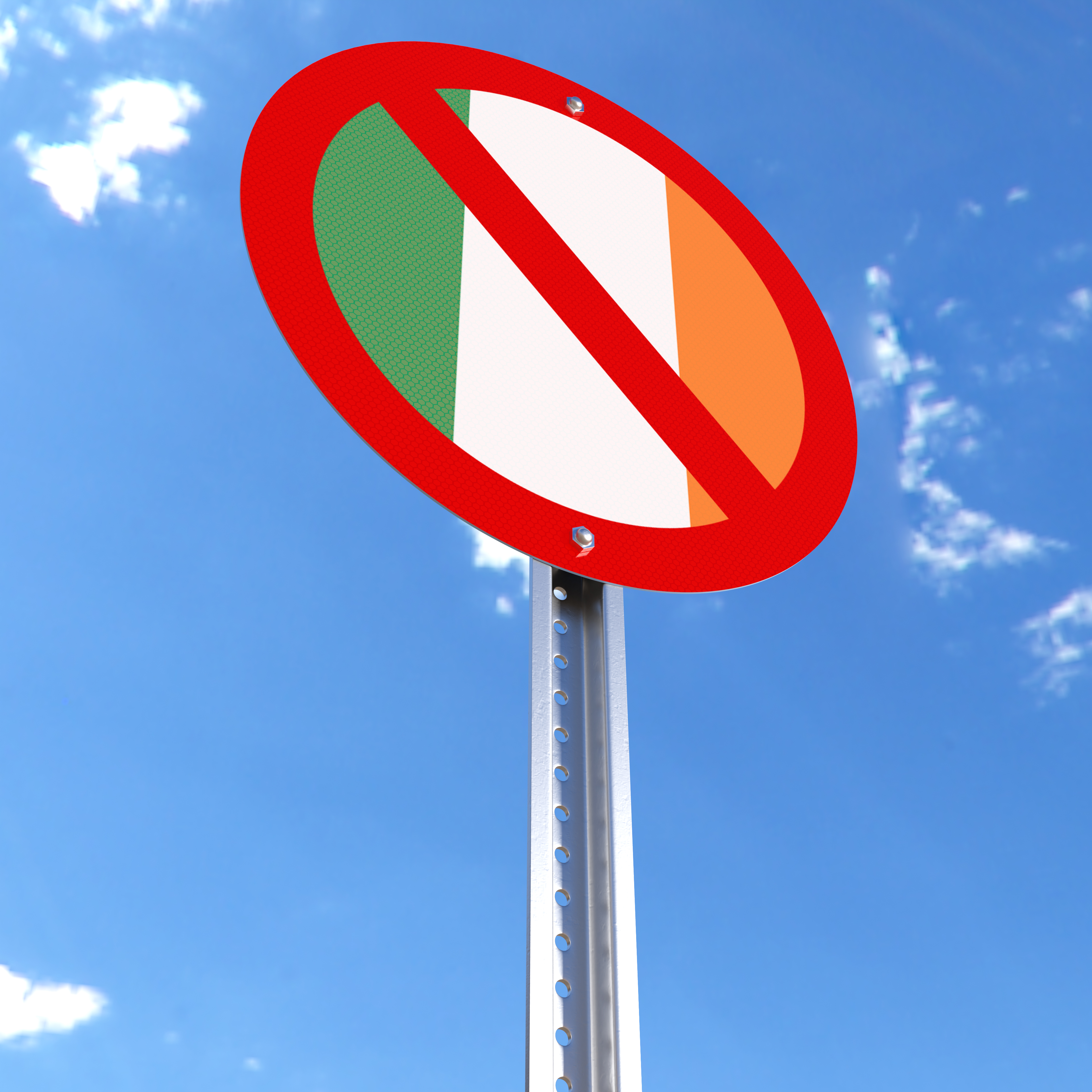 Do Not Enter sign with the flag of Ireland