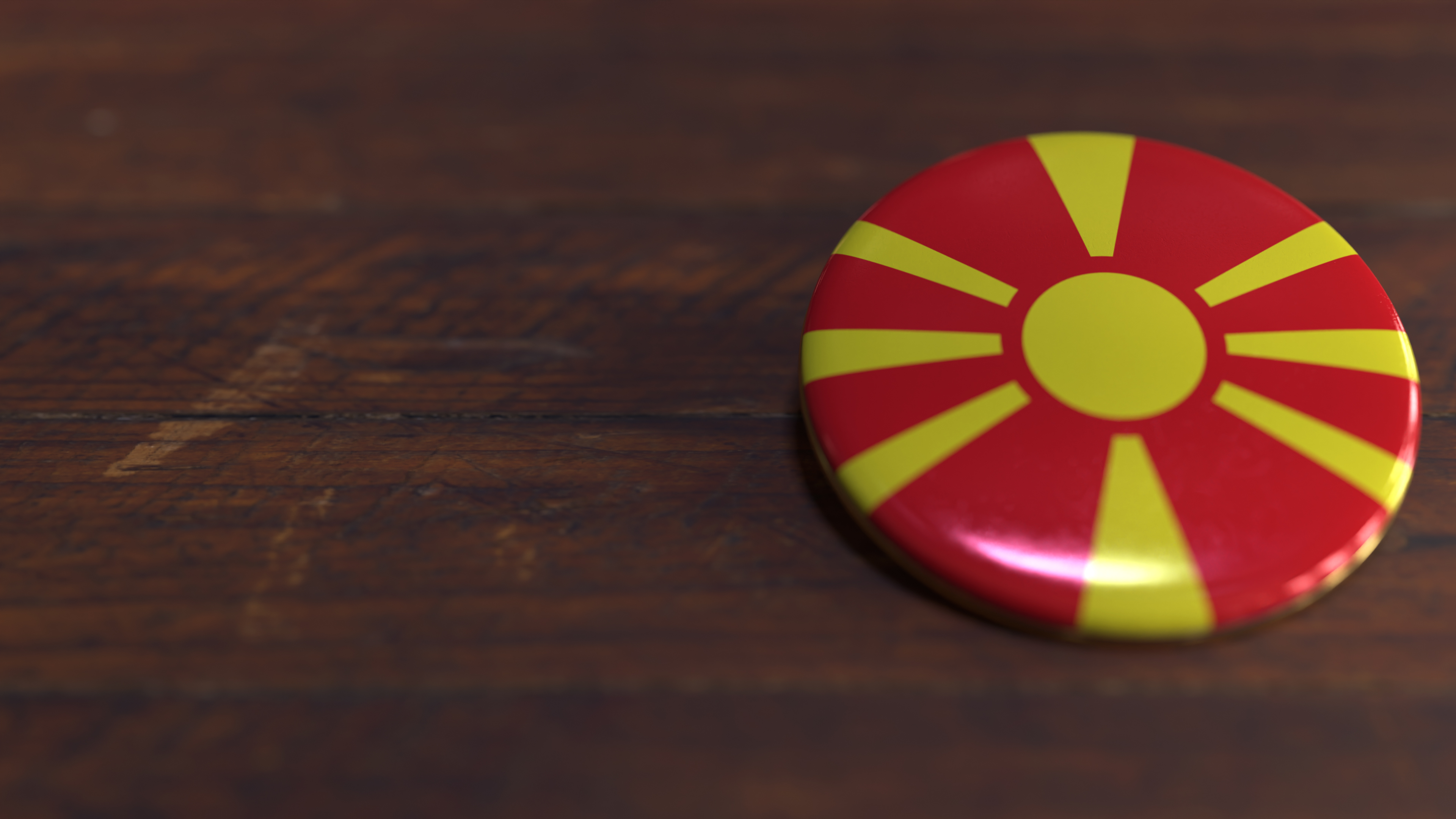 Voting Badge Featuring the Flag of North Macedonia