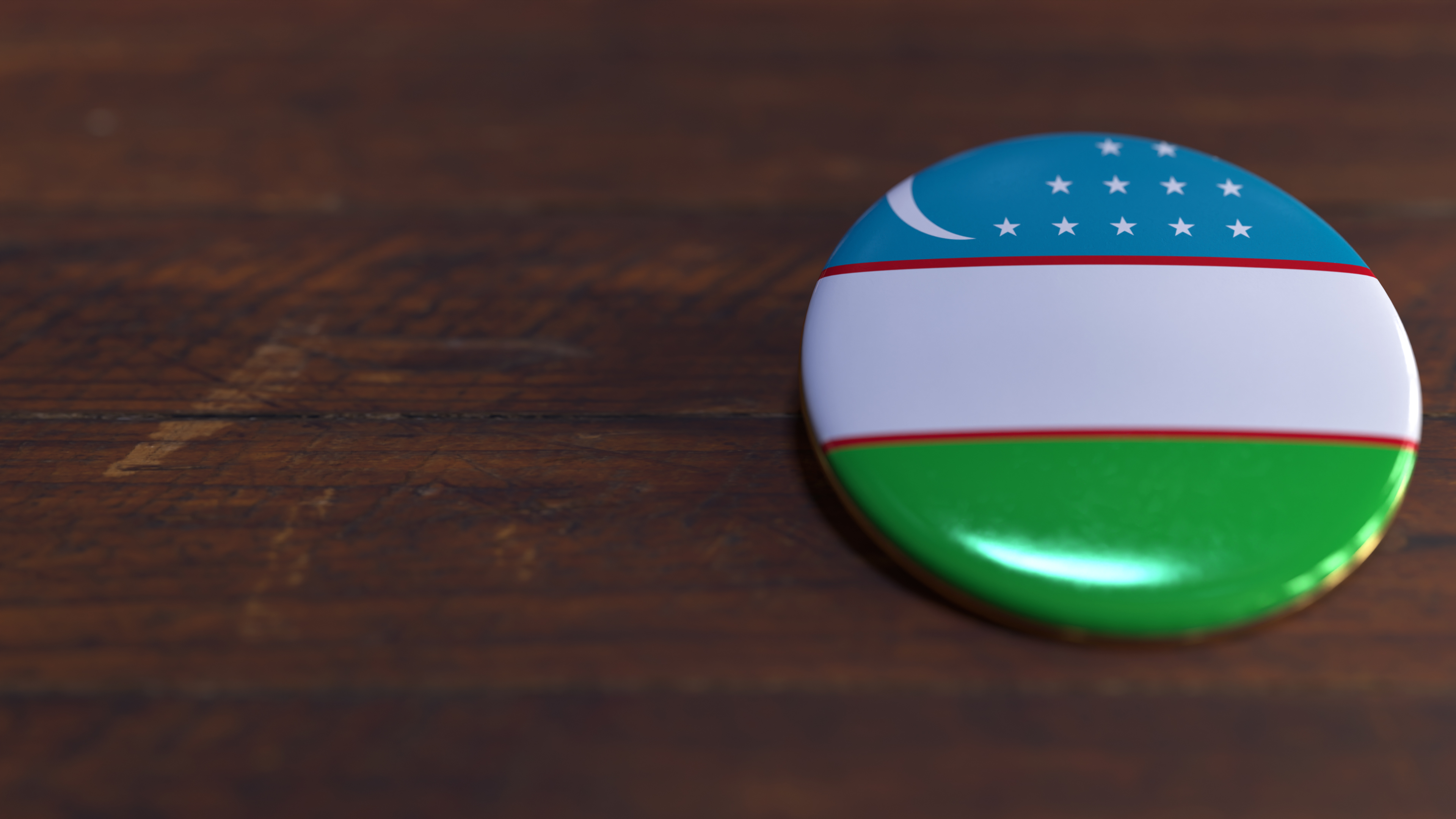Voting Badge Featuring the Flag of Uzbekistan