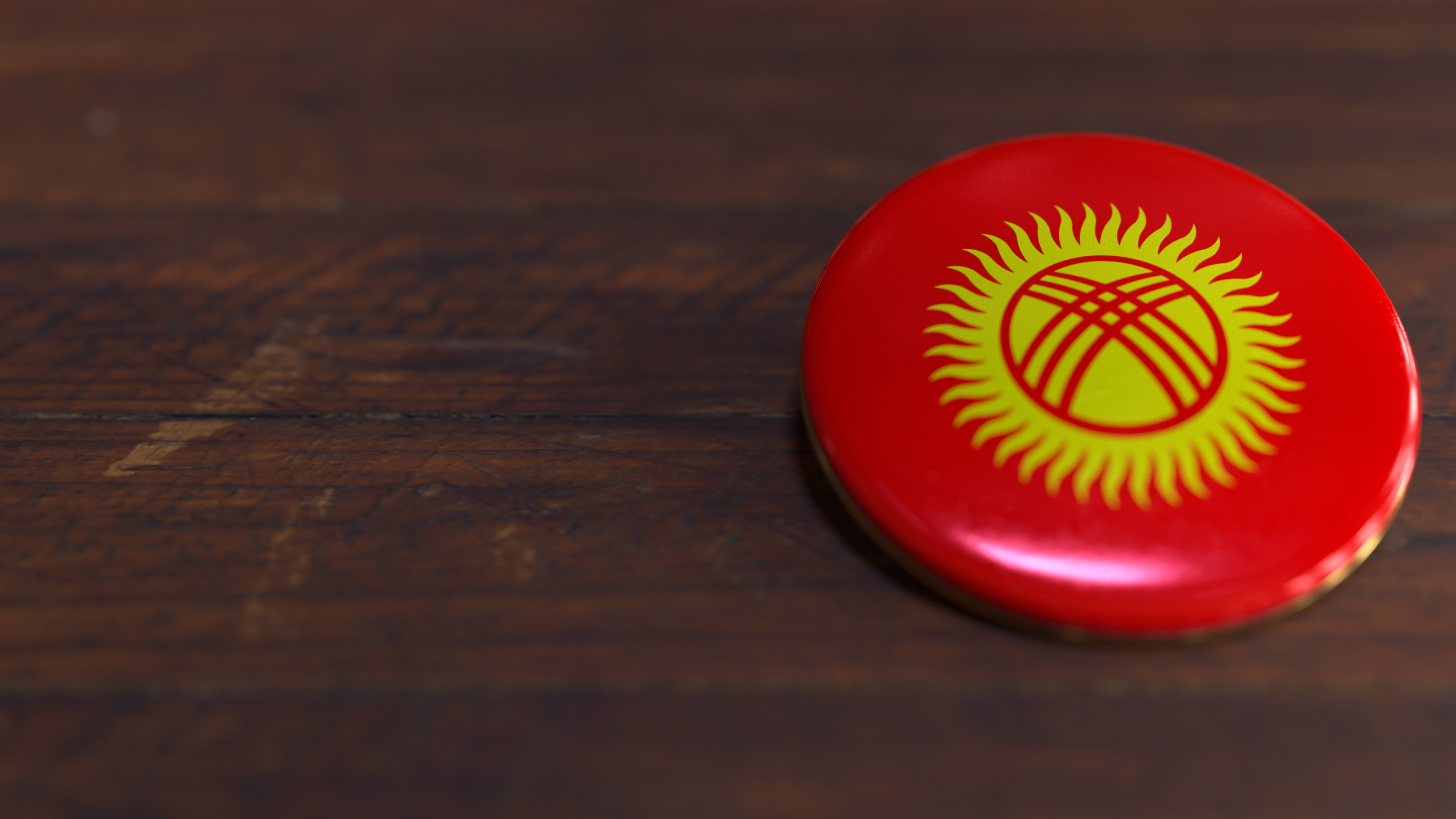 Voting Badge Featuring the Flag of Kyrgyzstan