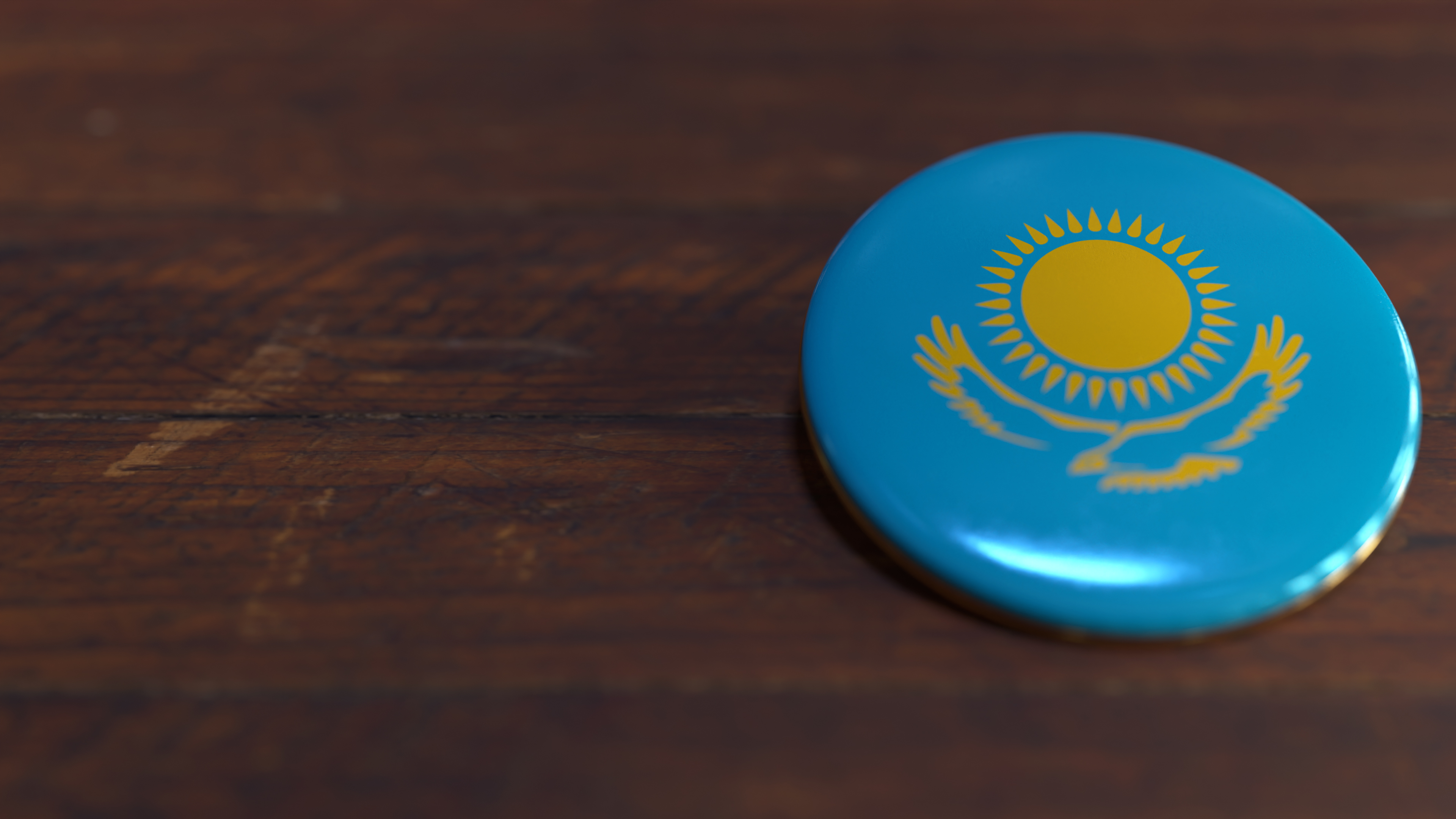 Voting Badge Featuring the Flag of Kazakhstan