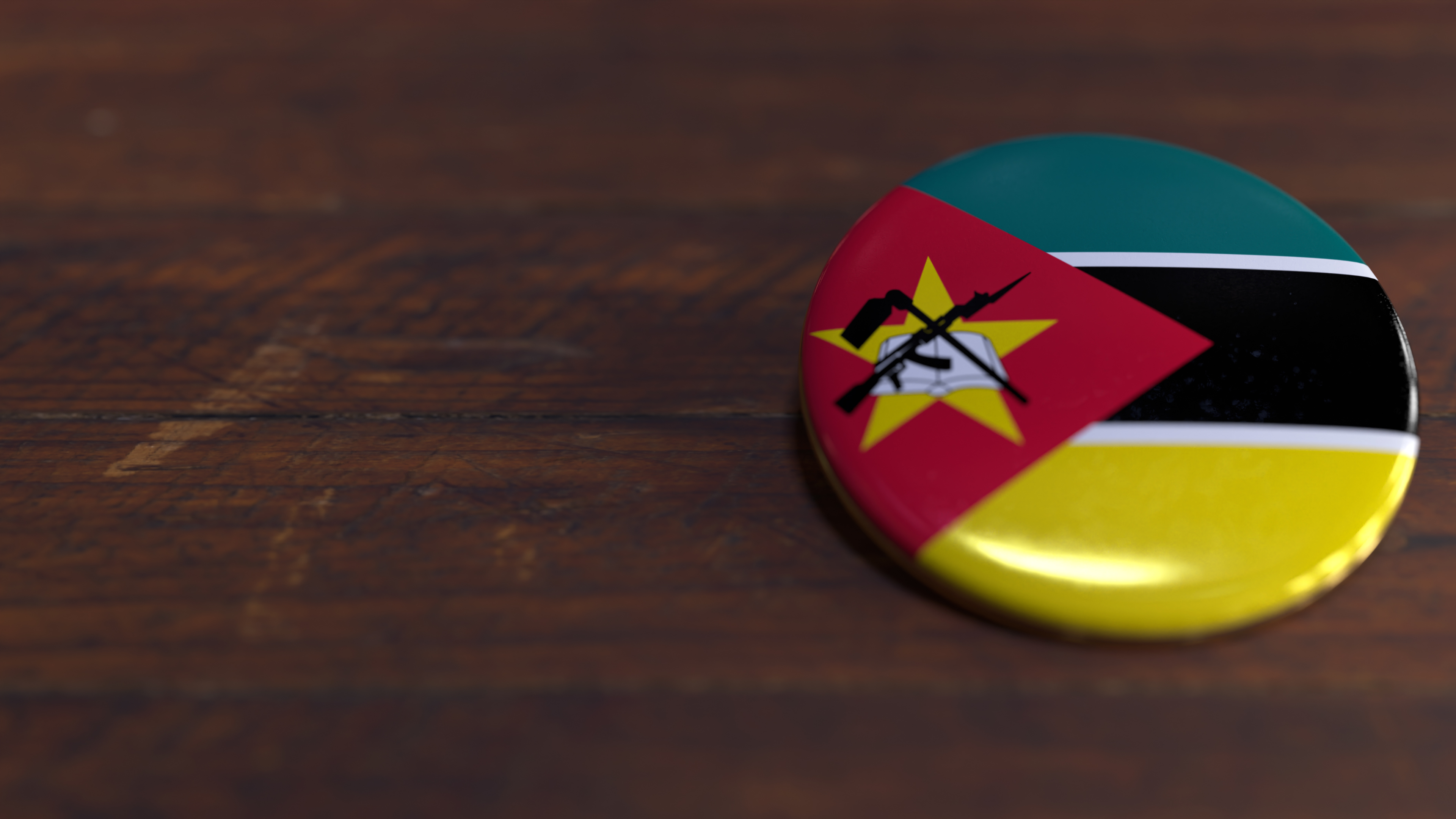 Voting Badge Featuring the Flag of Mozambique