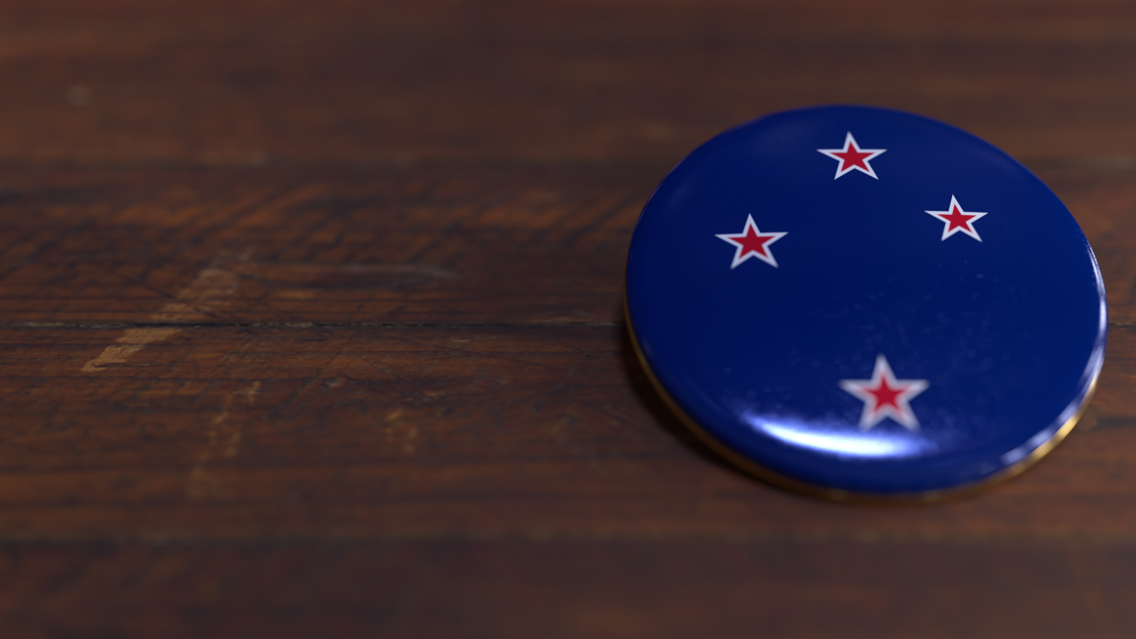 Voting Badge Featuring the Flag of New Zealand