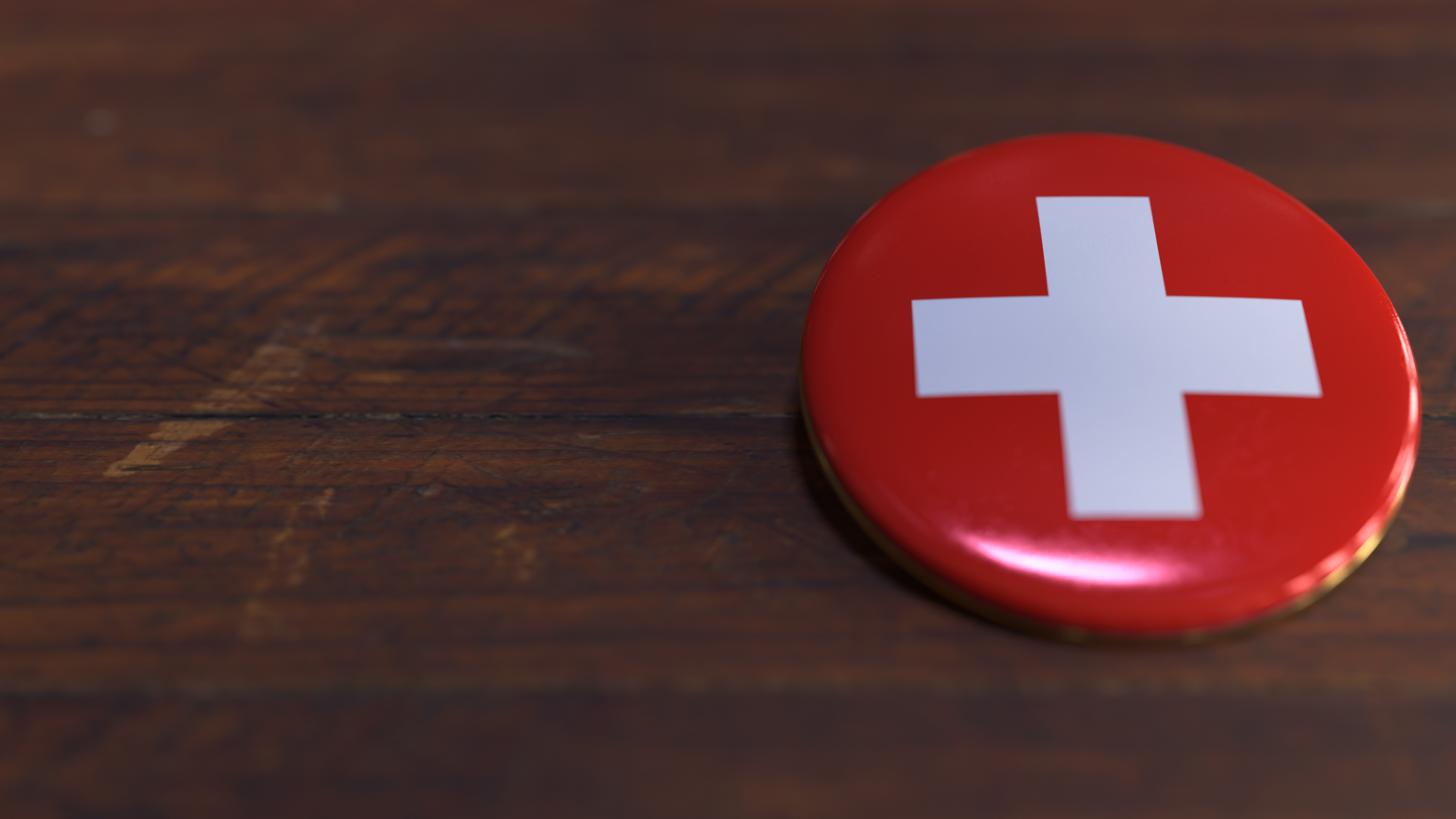 Voting Badge Featuring the Flag of Switzerland