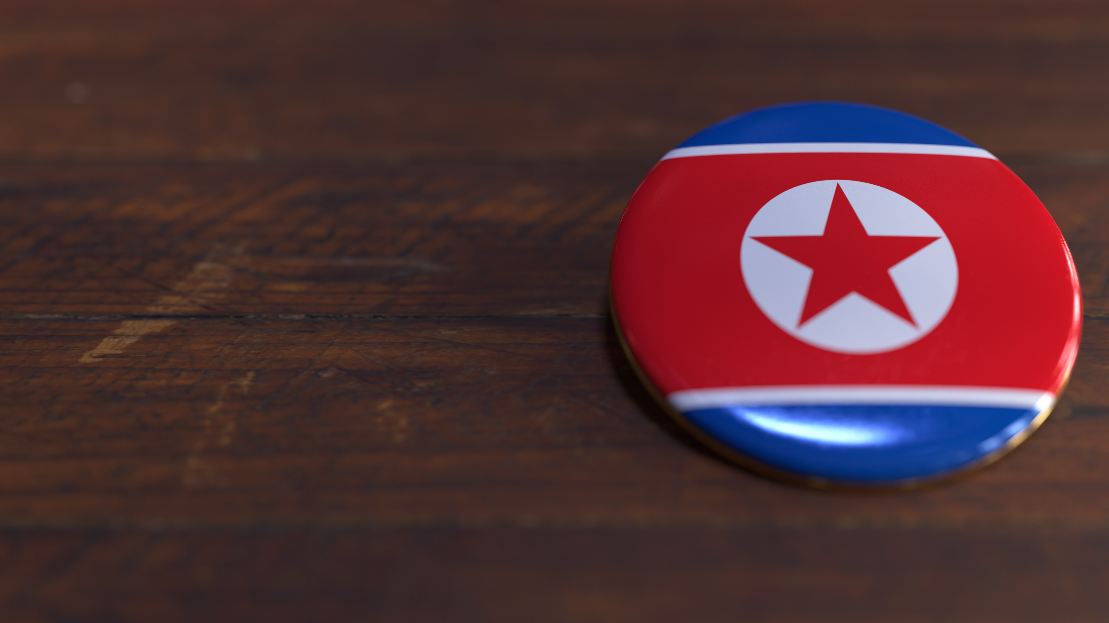 Voting Badge Featuring the Flag of North Korea