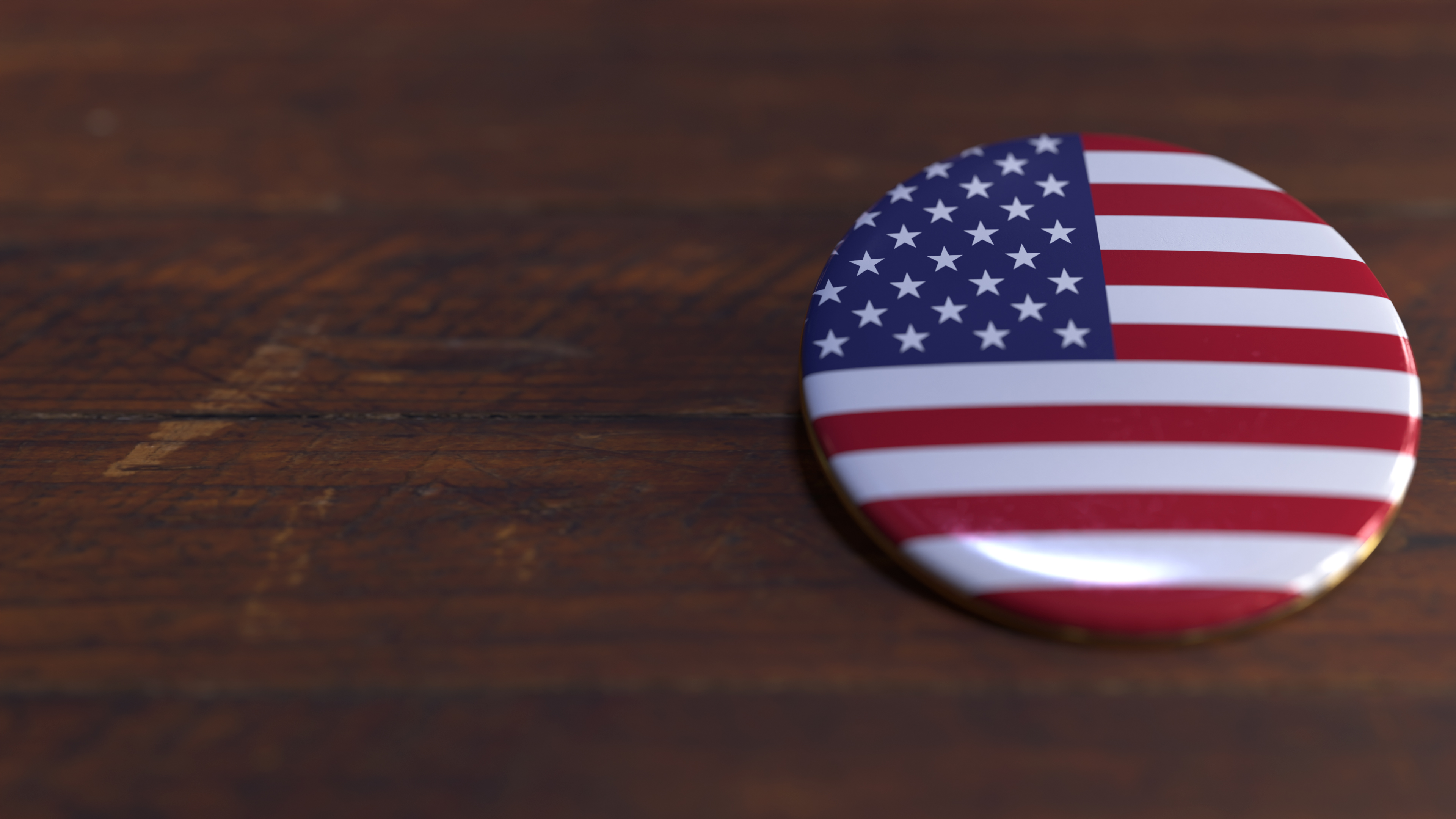 Voting Badge Featuring the Flag of USA