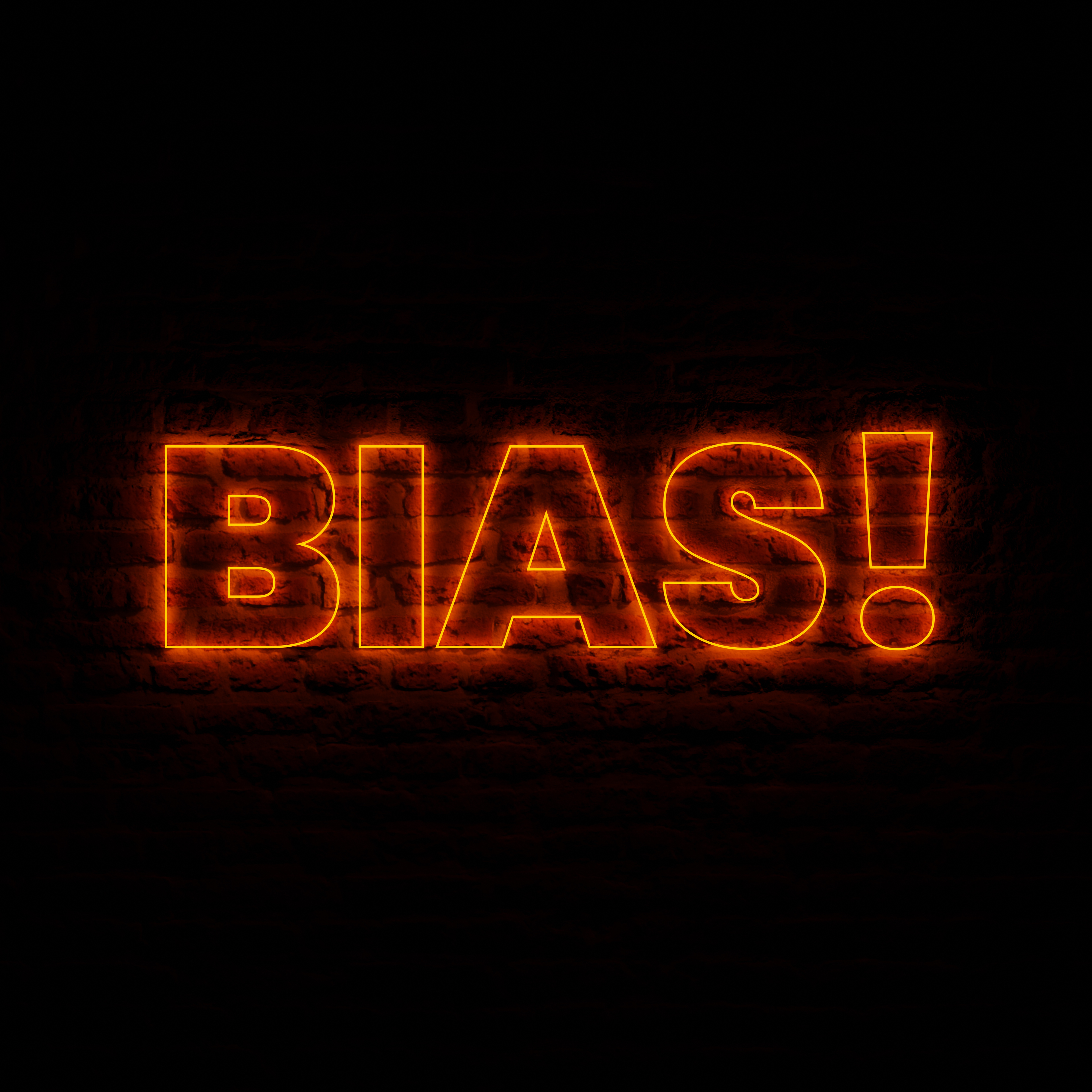 Neon BIAS With Dark Brick Background