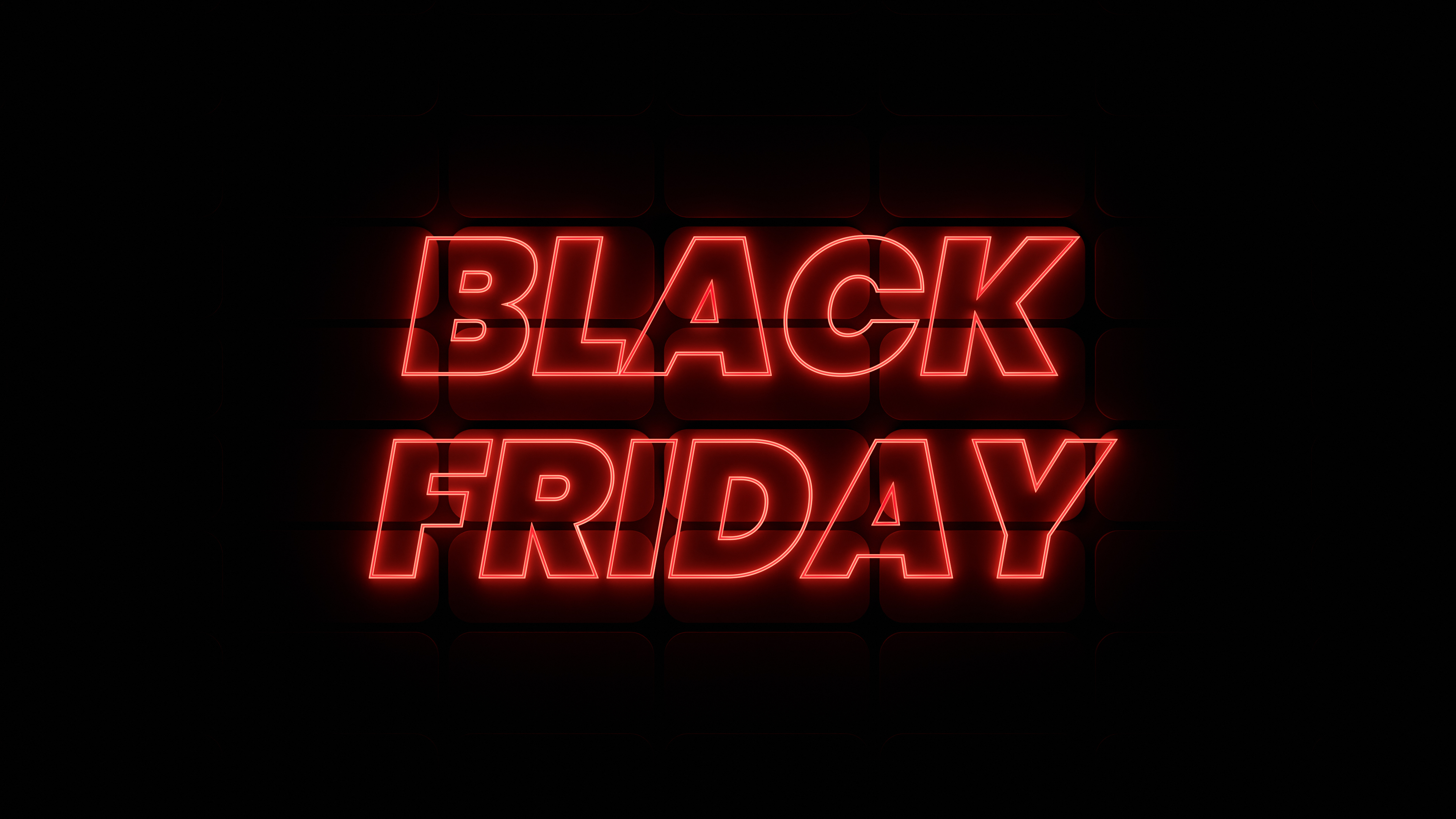 Red BLACK FRIDAY Fake Neon With Dark Background