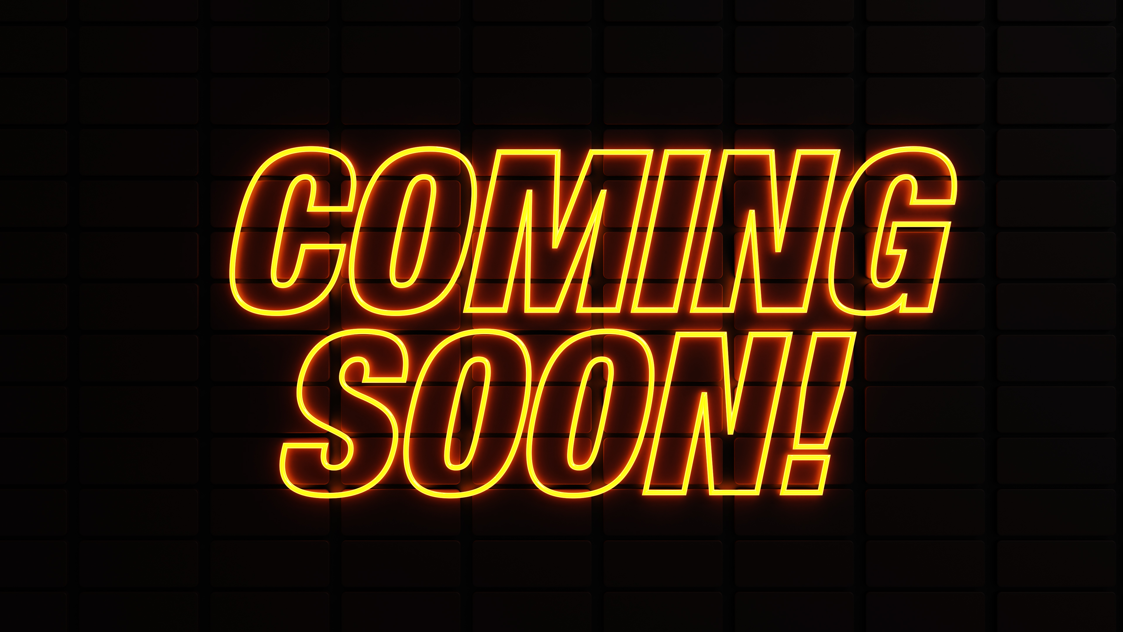 COMING SOON Fake Neon With Dark Background