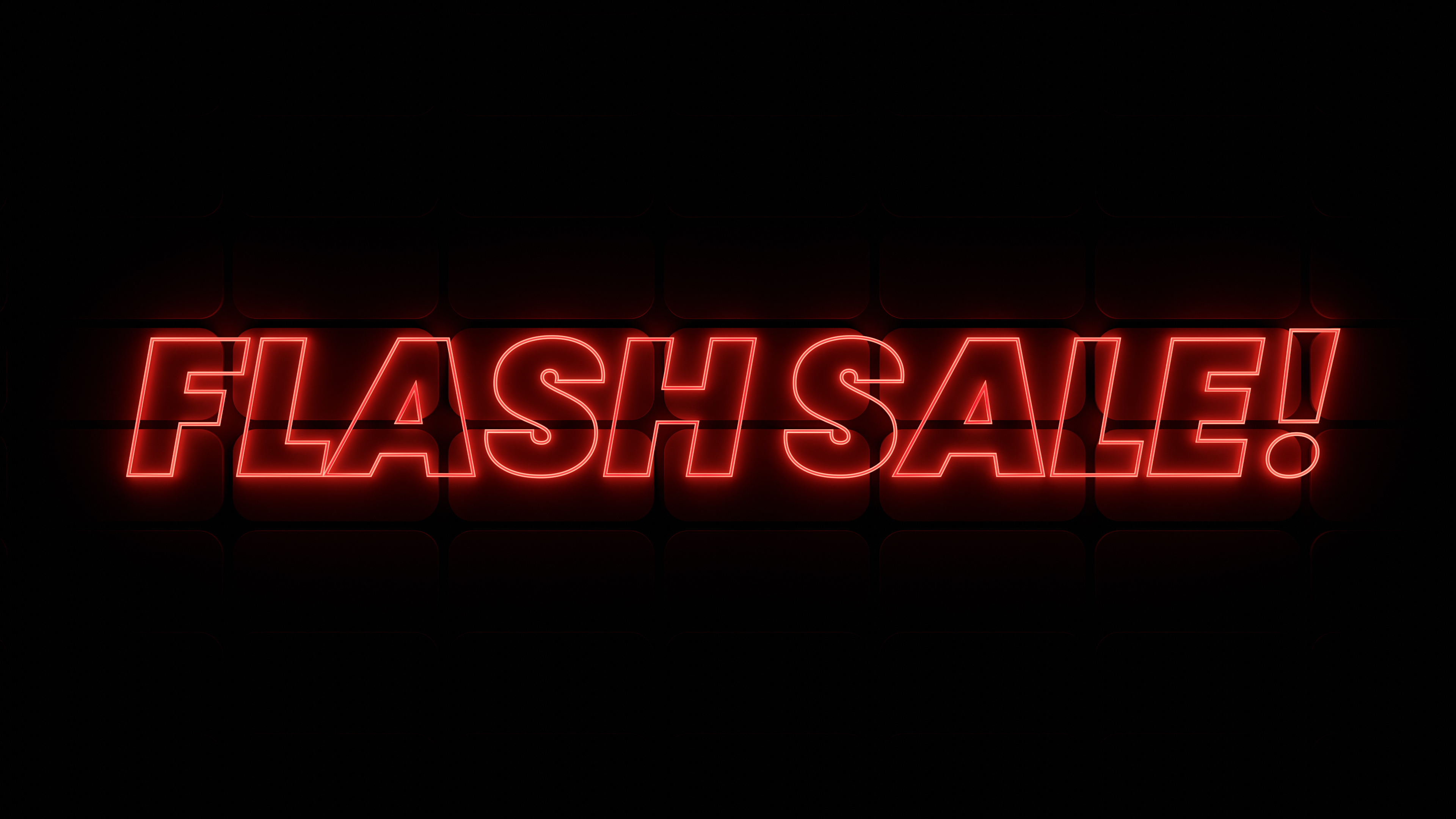 Red FLASH SALE Fake Neon With Dark Background