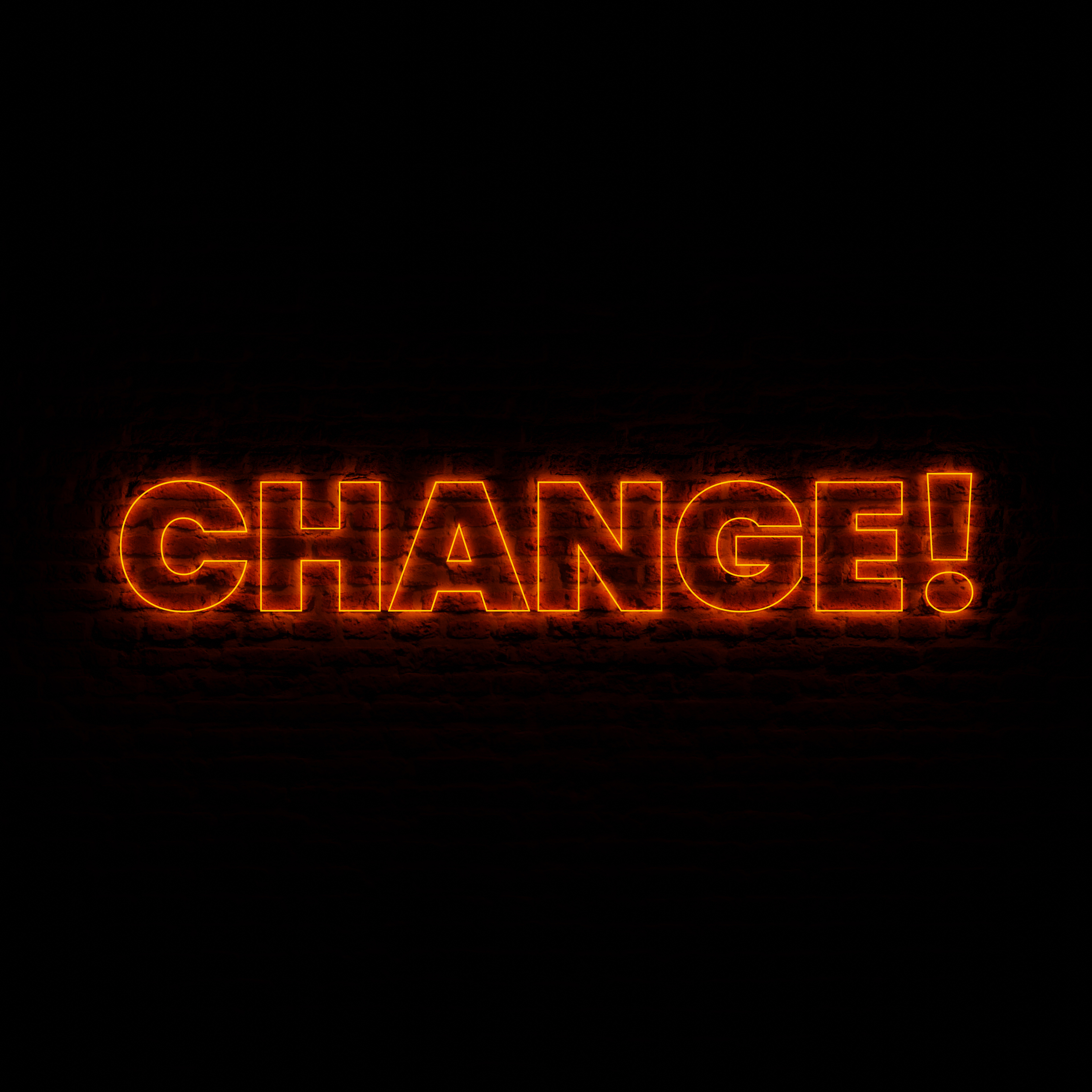 Neon Change With Dark Brick Background