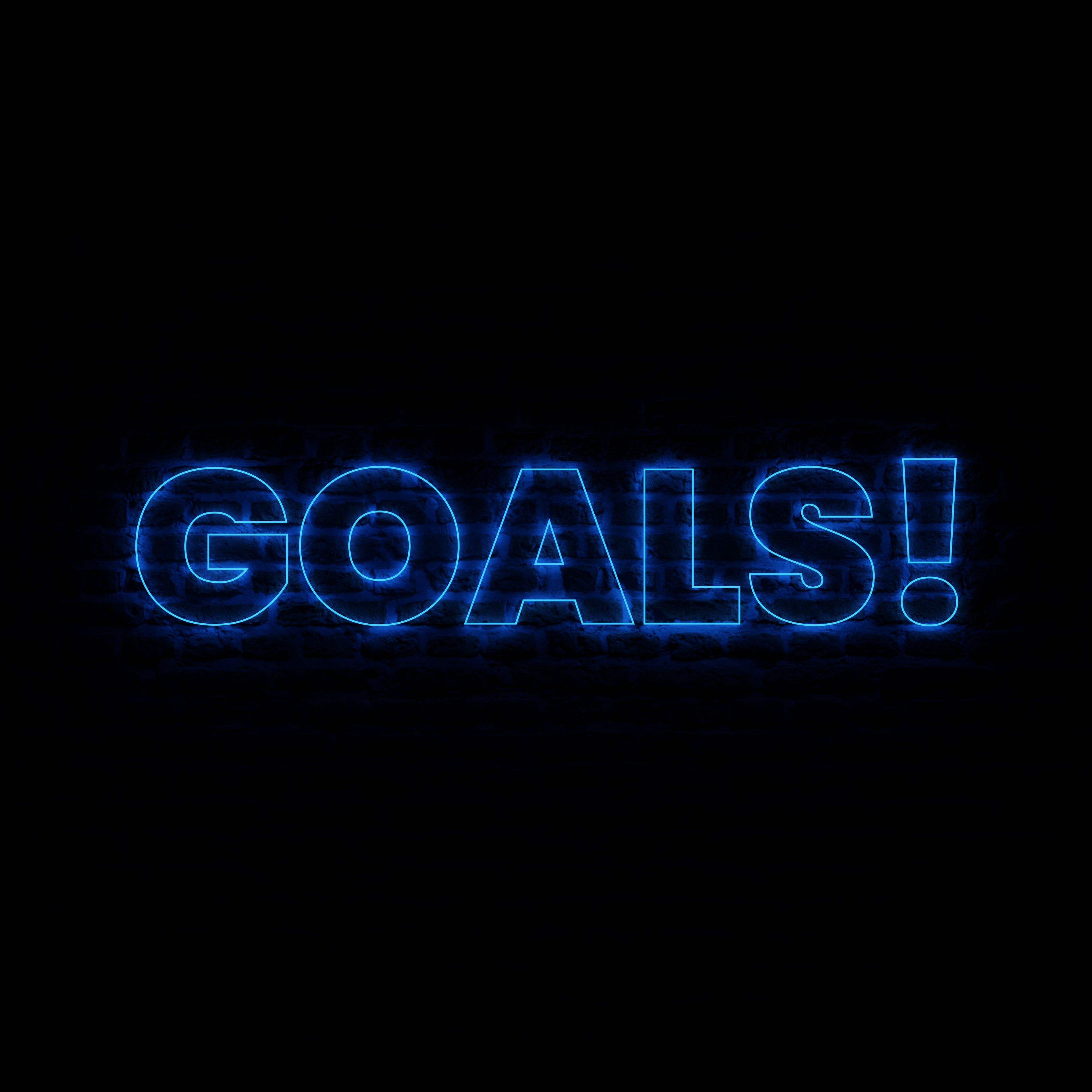Neon Goals With Dark Brick Background