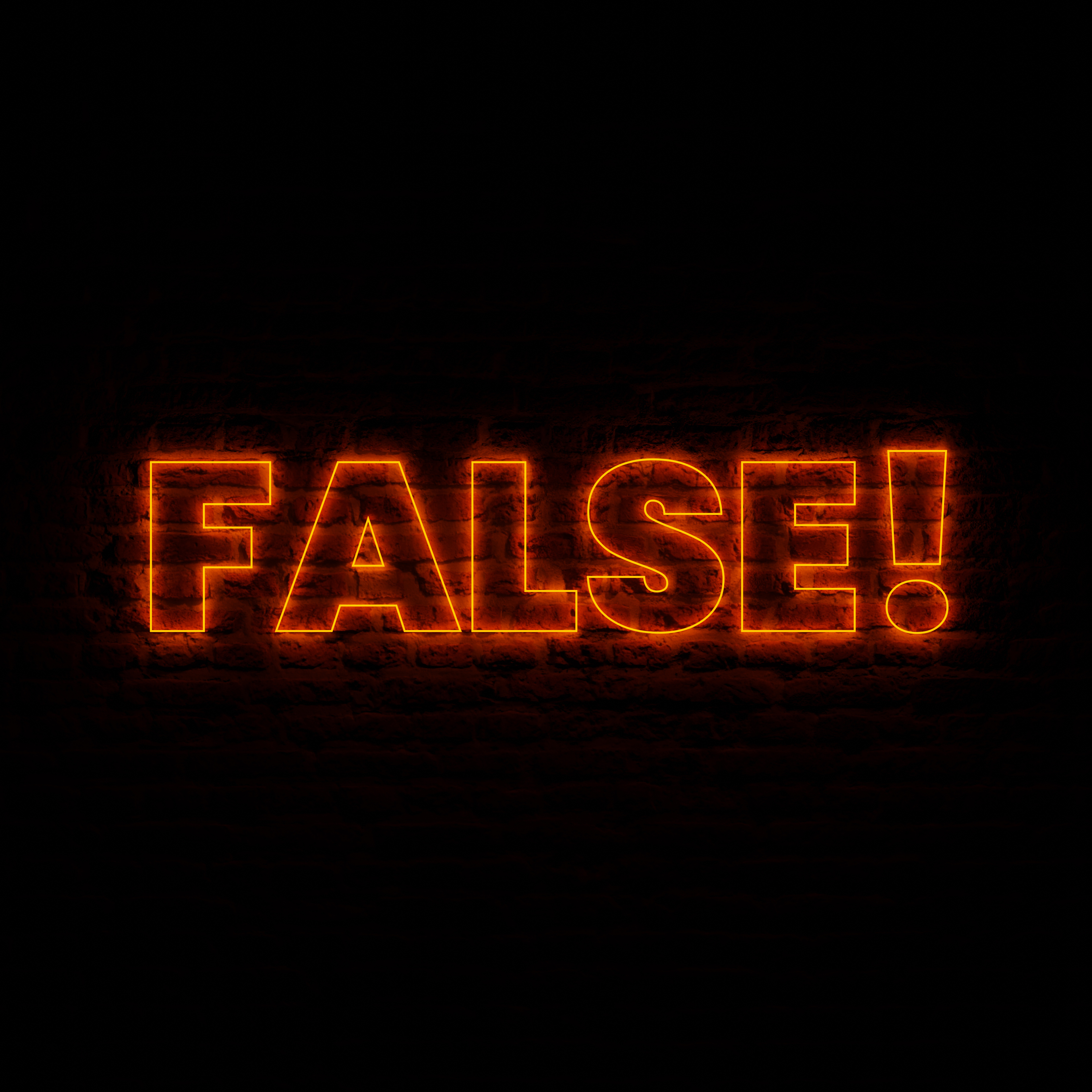 Neon FALSE With Dark Brick Background