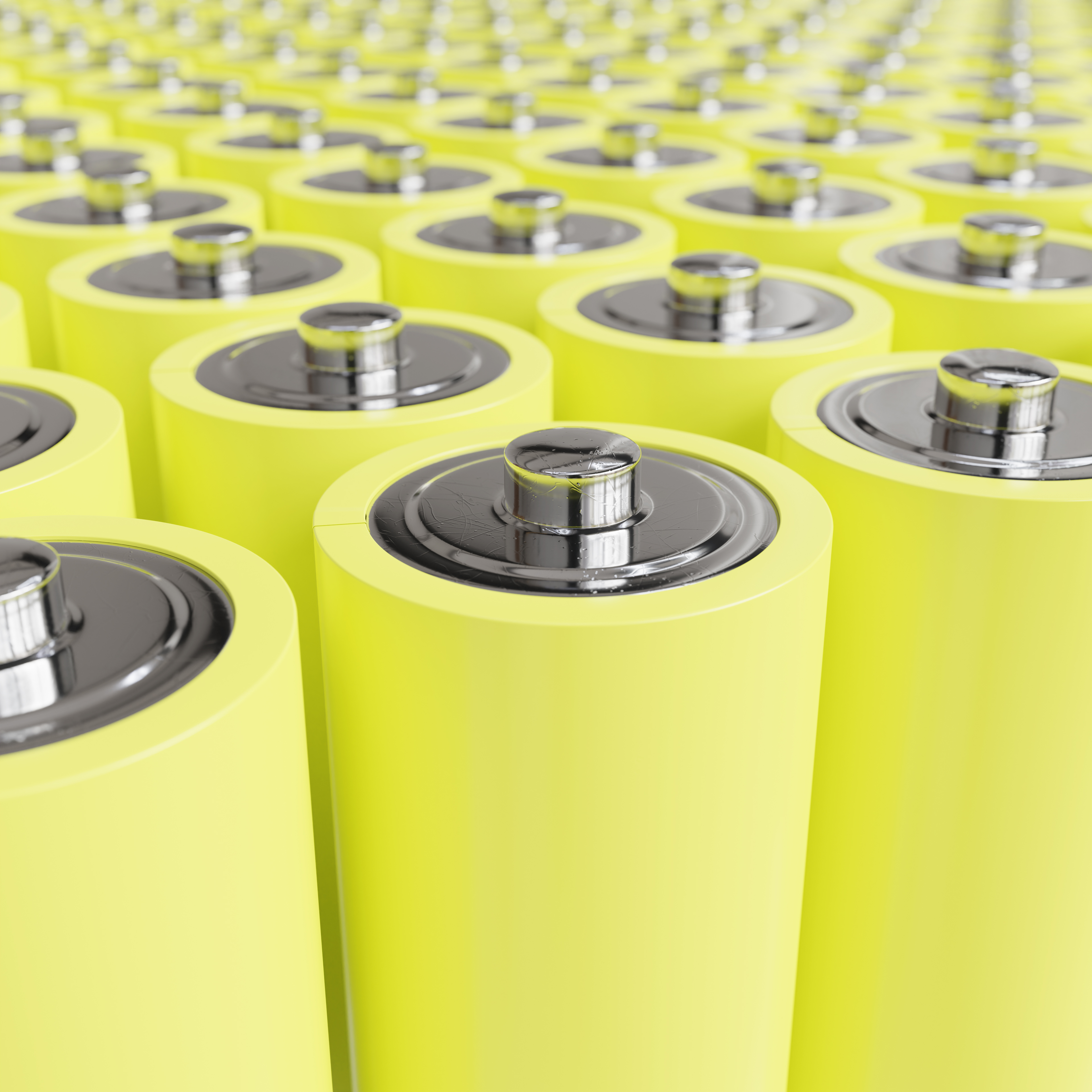 Yellow And Metallic AA Batteries