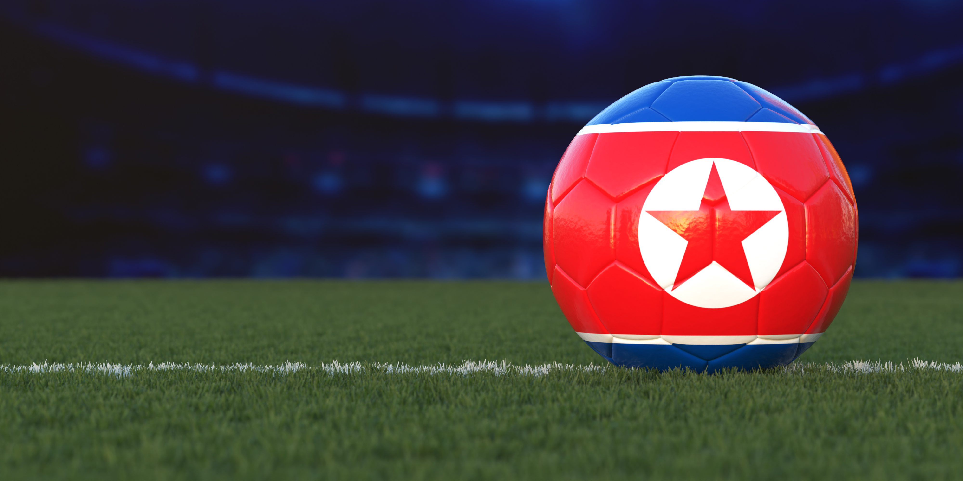 Flag of North Korea On Soccer Ball