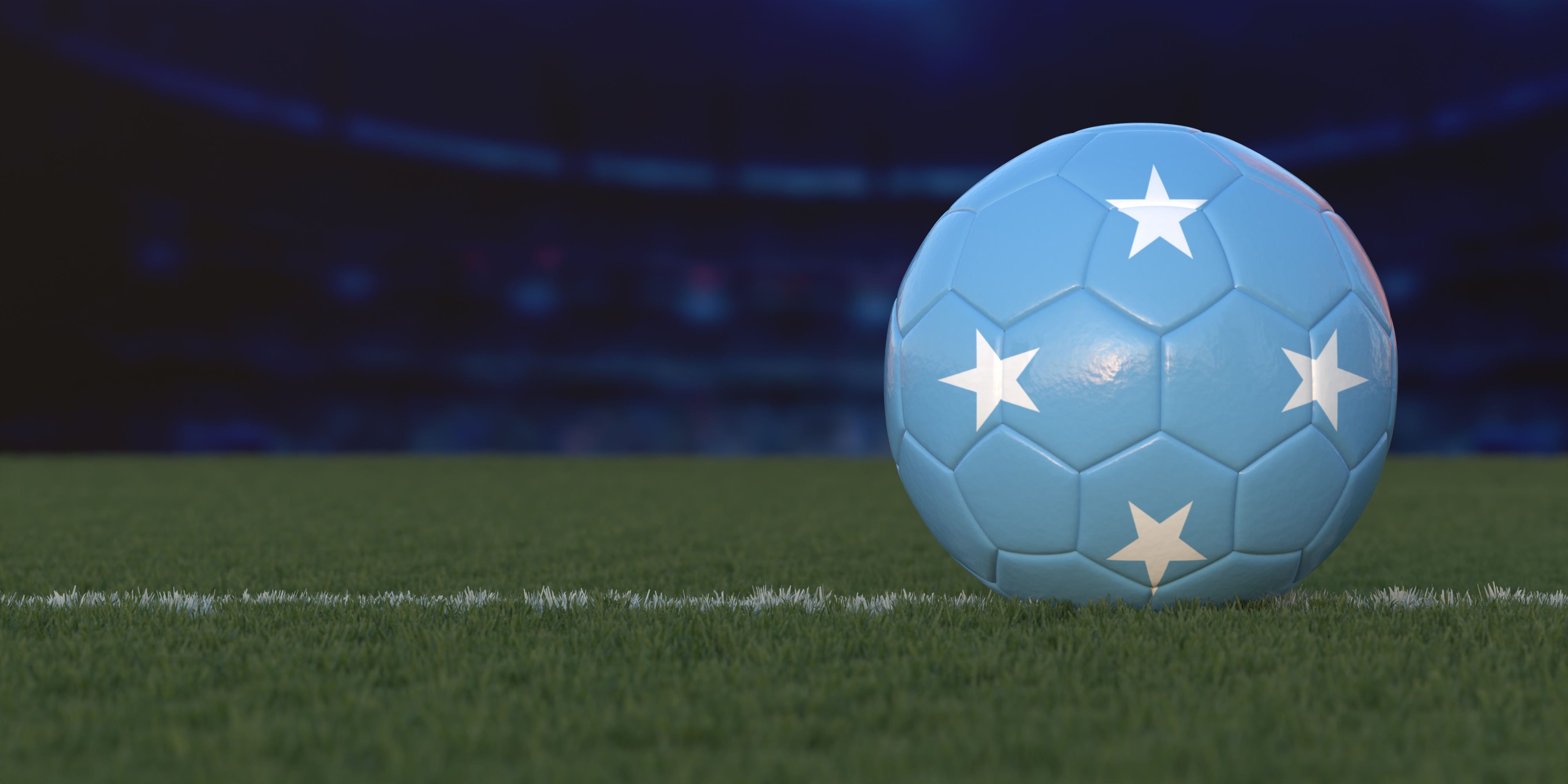 Flag of Federated States of Micronesia on a Soccer Ball
