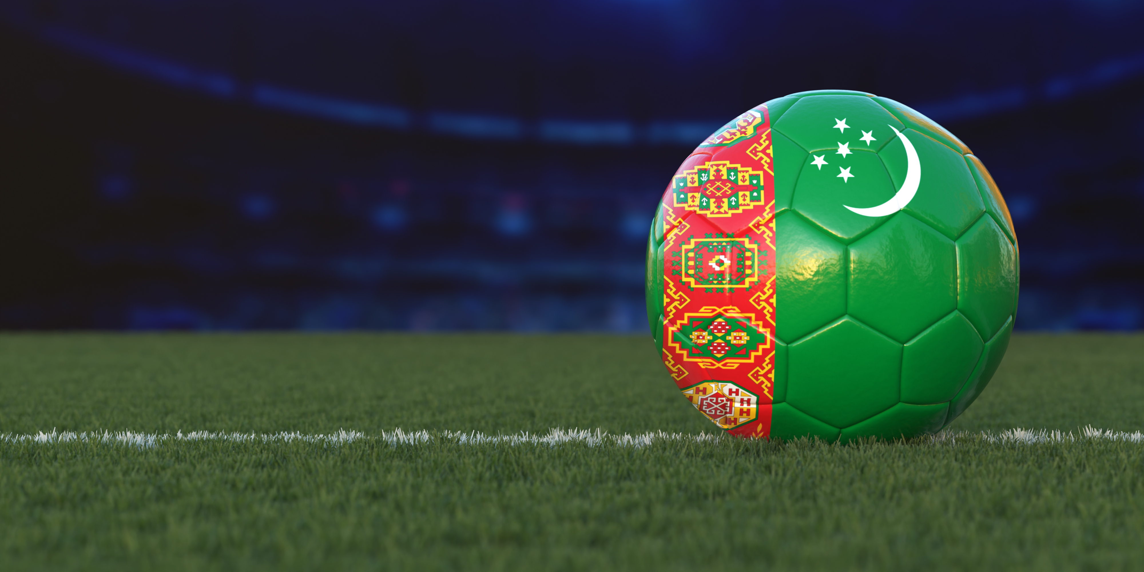Flag of Turkmenistan On Soccer Ball