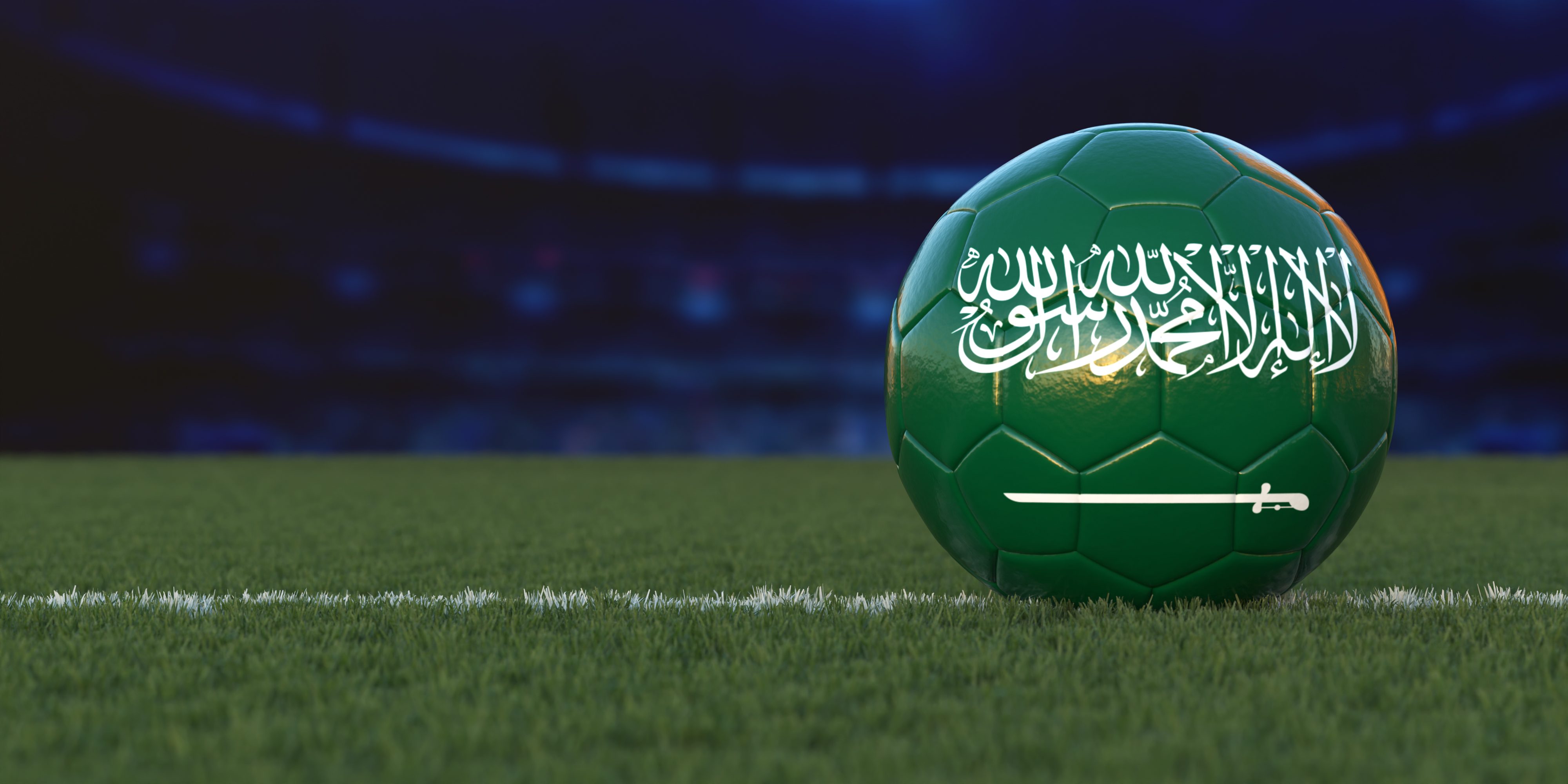 Flag of Saudi Arabia On Soccer Ball