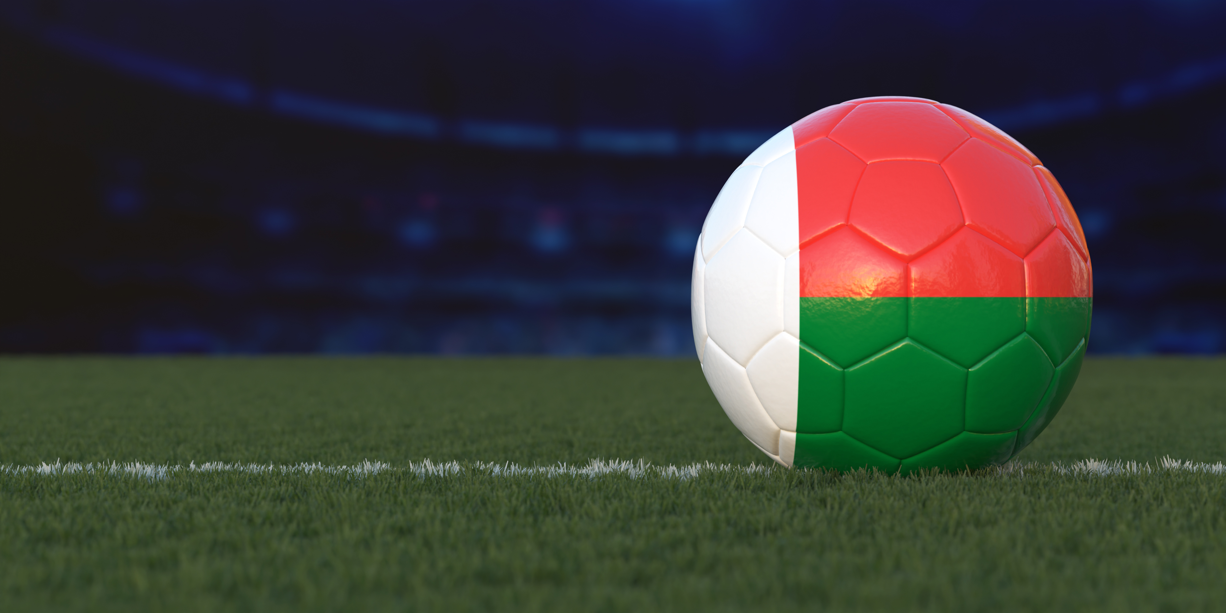 Flag of Madagascar on a Soccer Ball