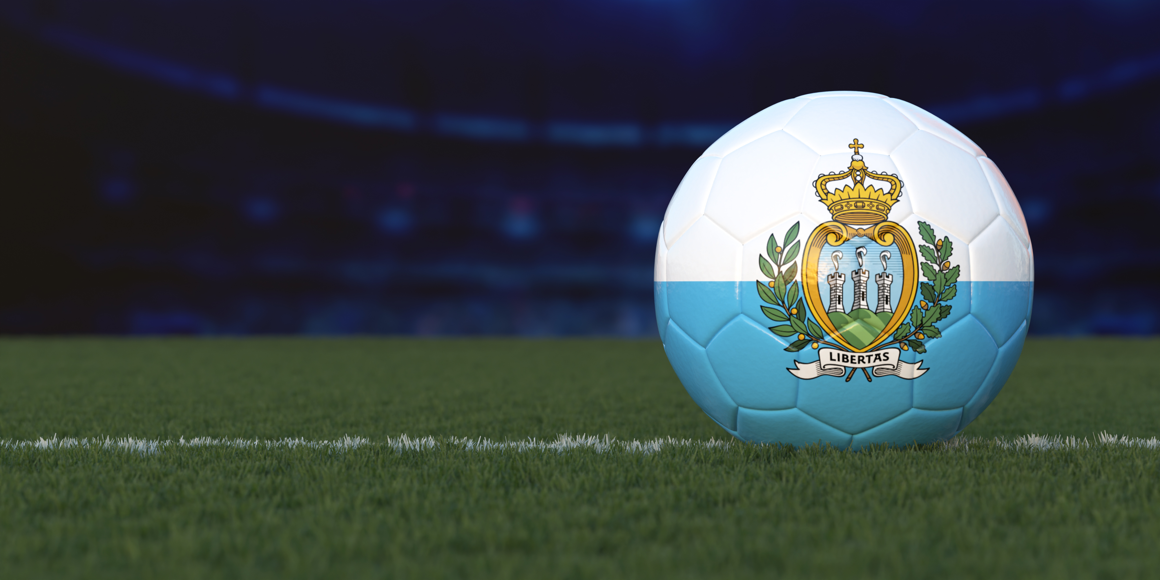 Flag of San Marino on a Soccer Ball