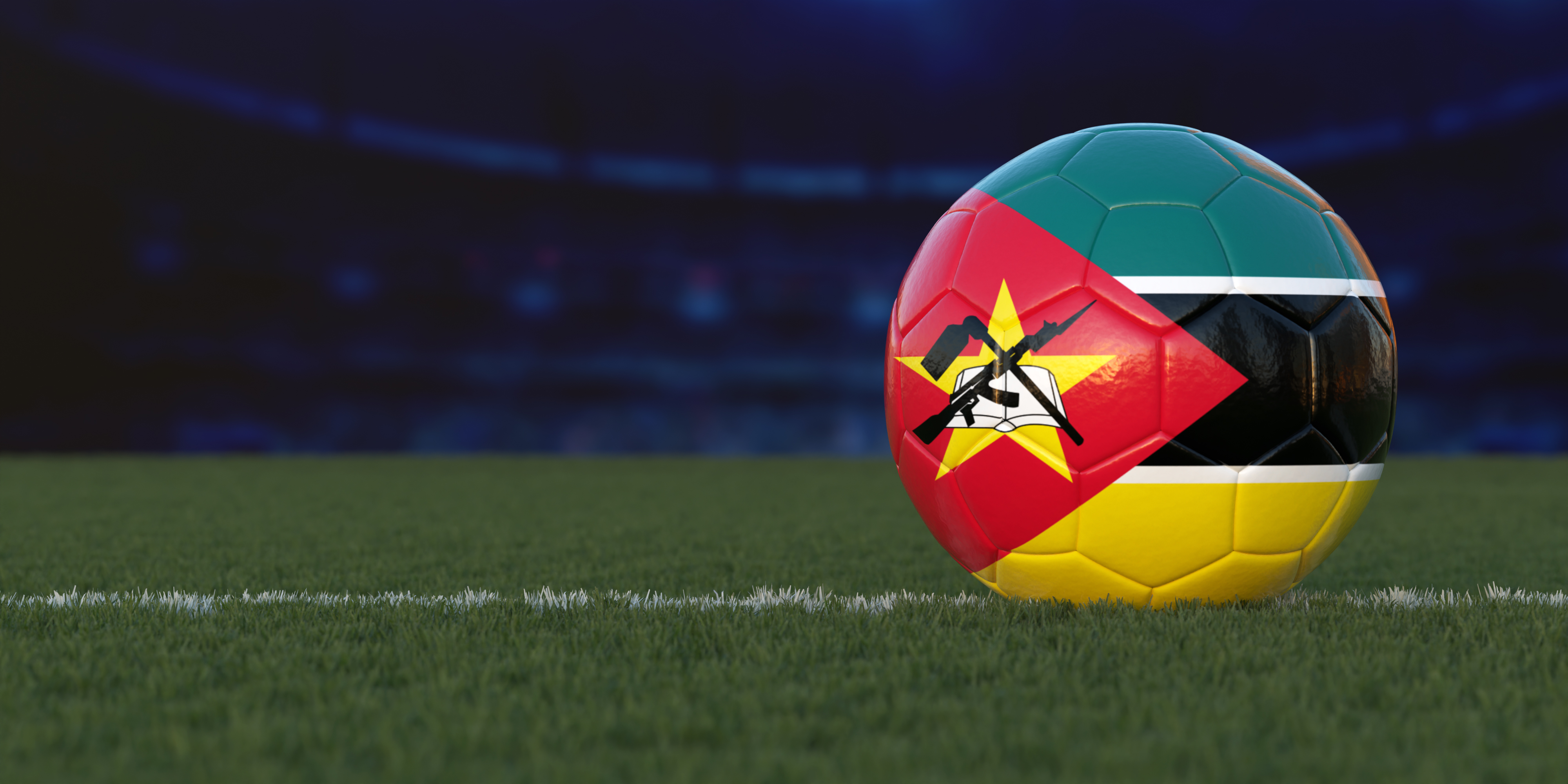 Flag of Mozambique on a Soccer Ball