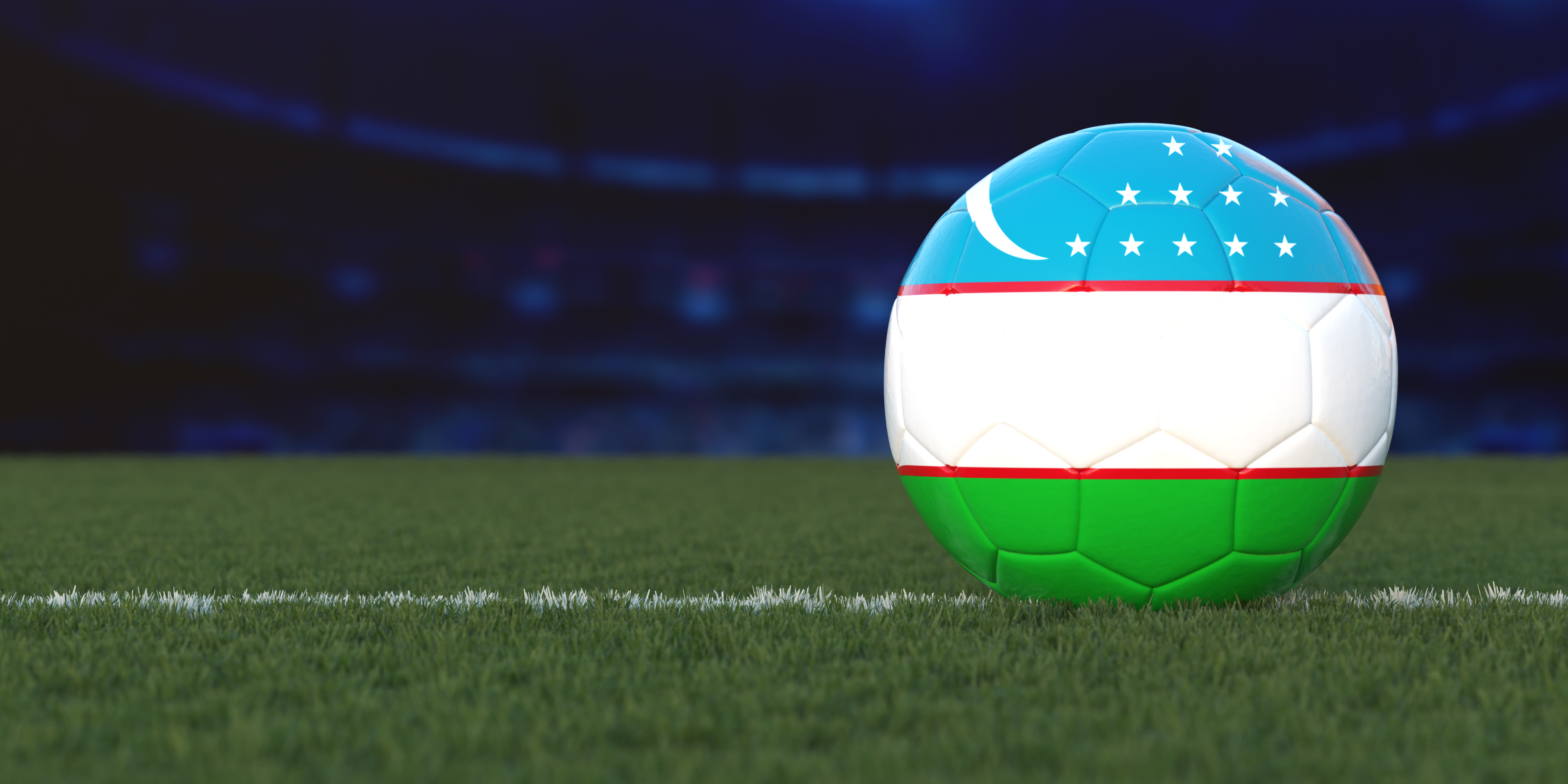 Flag of Uzbekistan On Soccer Ball