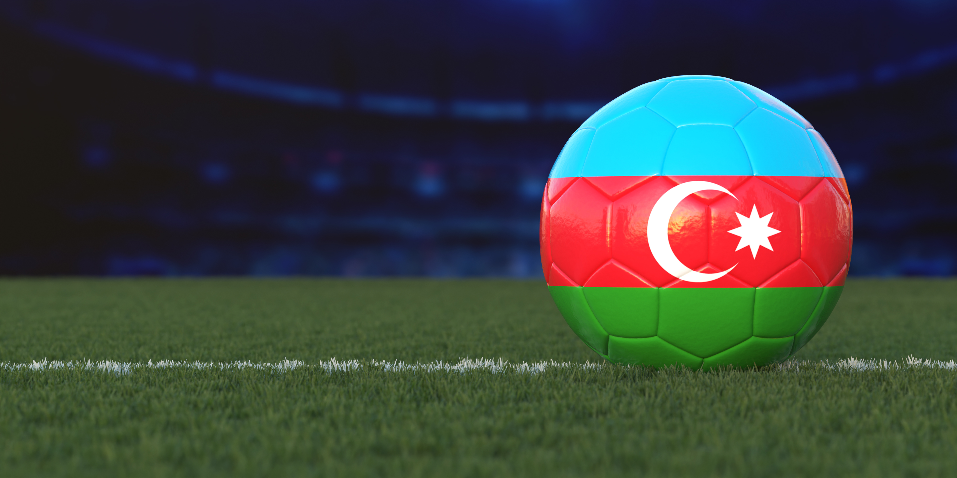 Flag of Azerbaijan On Soccer Ball