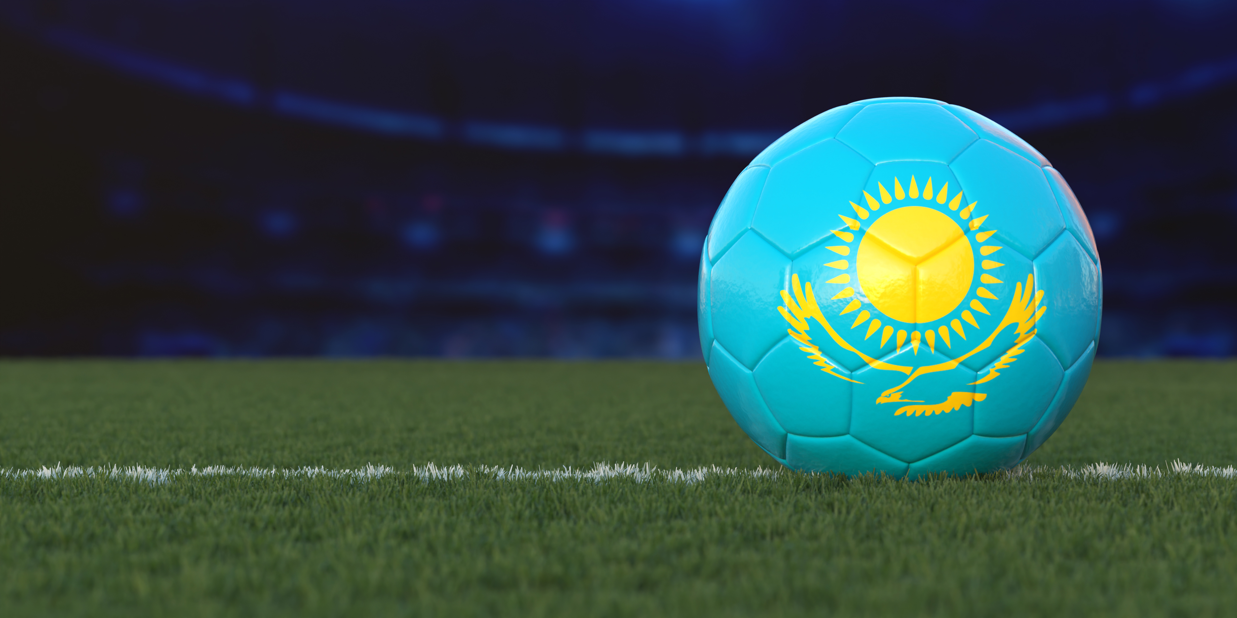 Flag of Kazakhstan On Soccer Ball