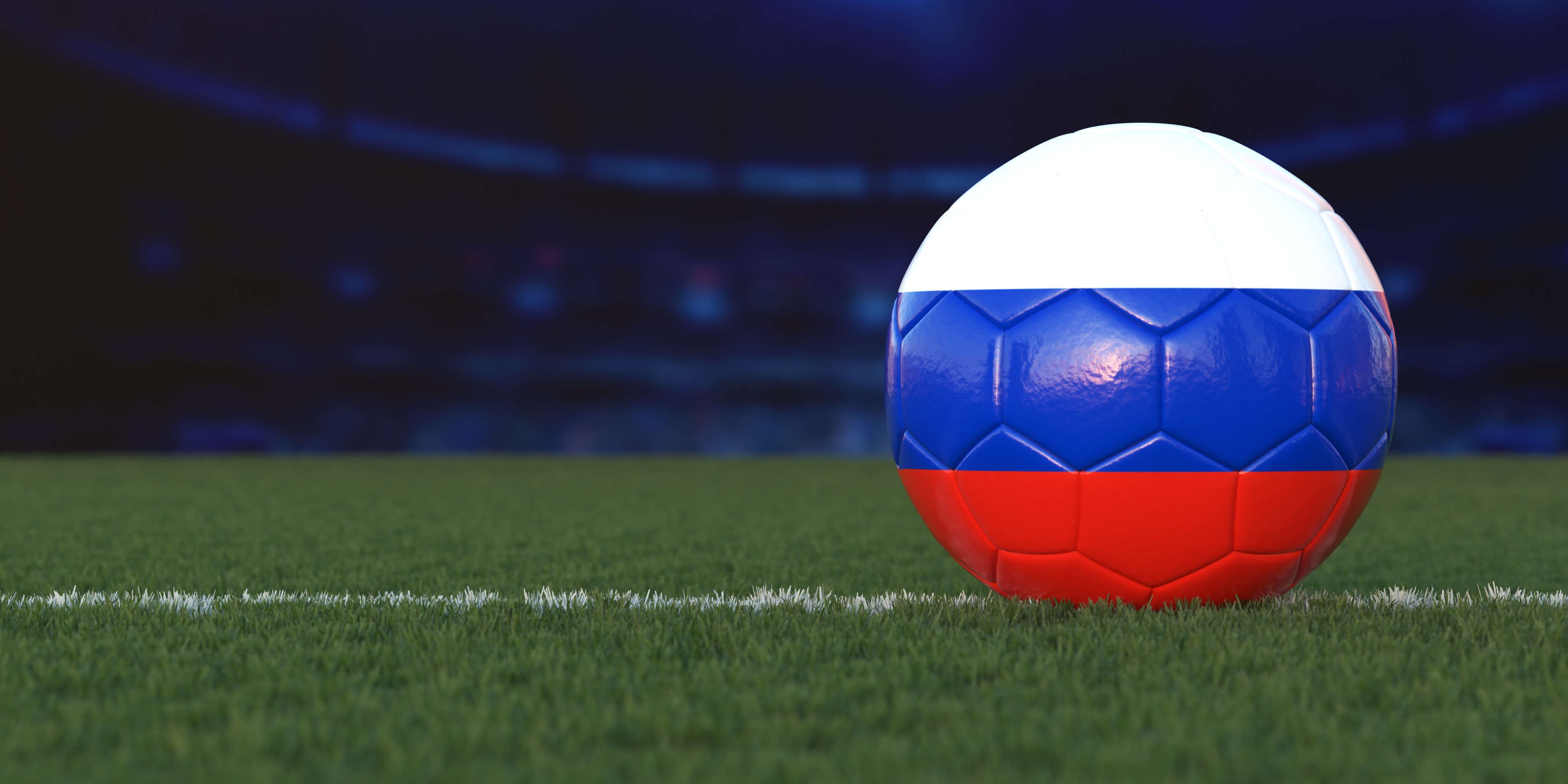 Flag of Russia On Soccer Ball