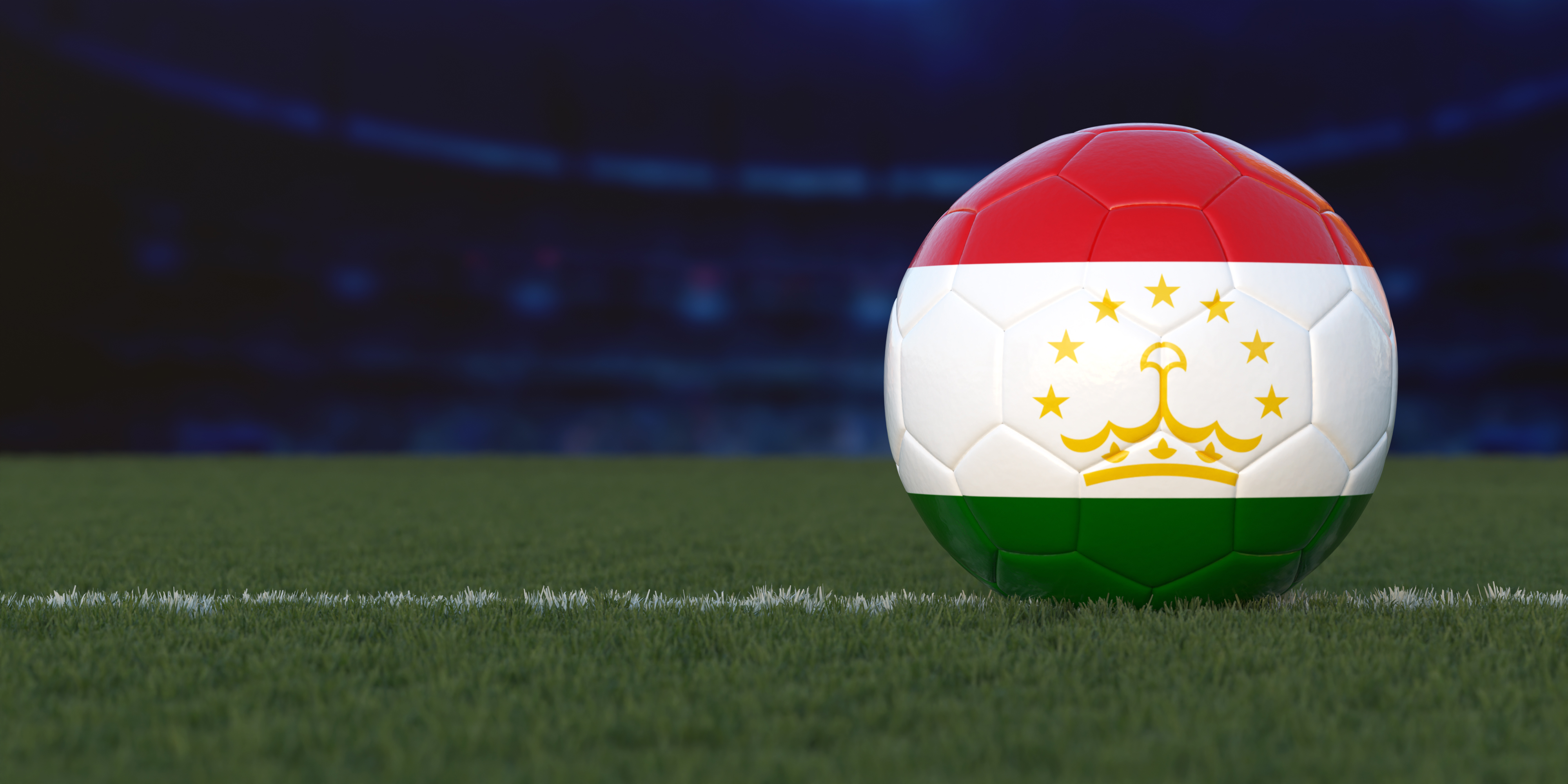 Flag of Tajikistan on a Soccer Ball
