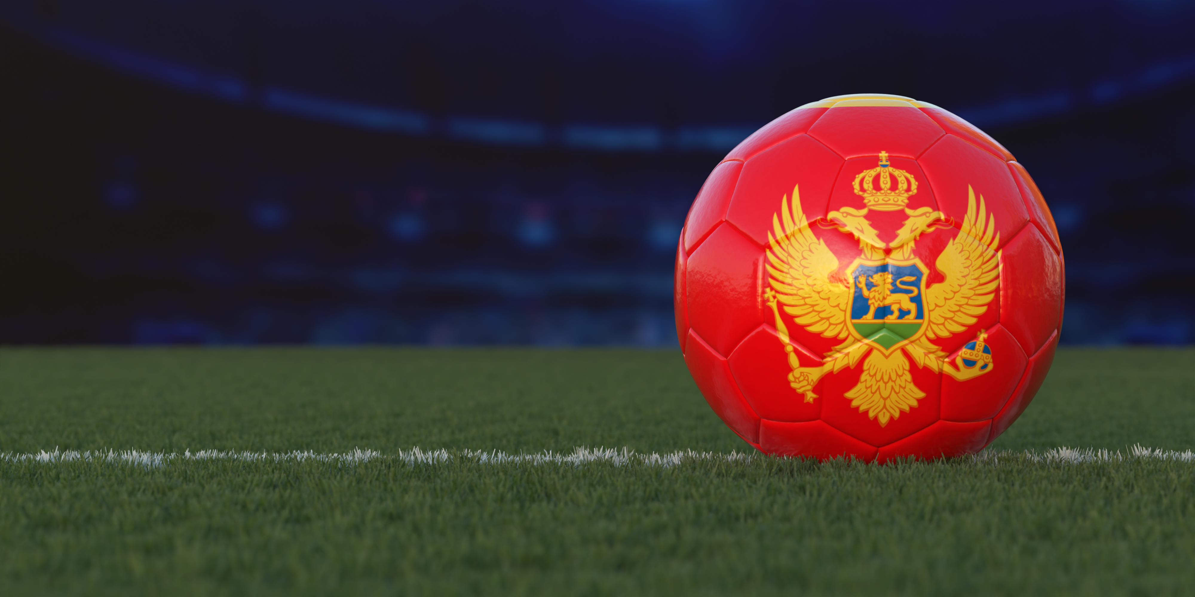 Flag of Montenegro on a Soccer Ball