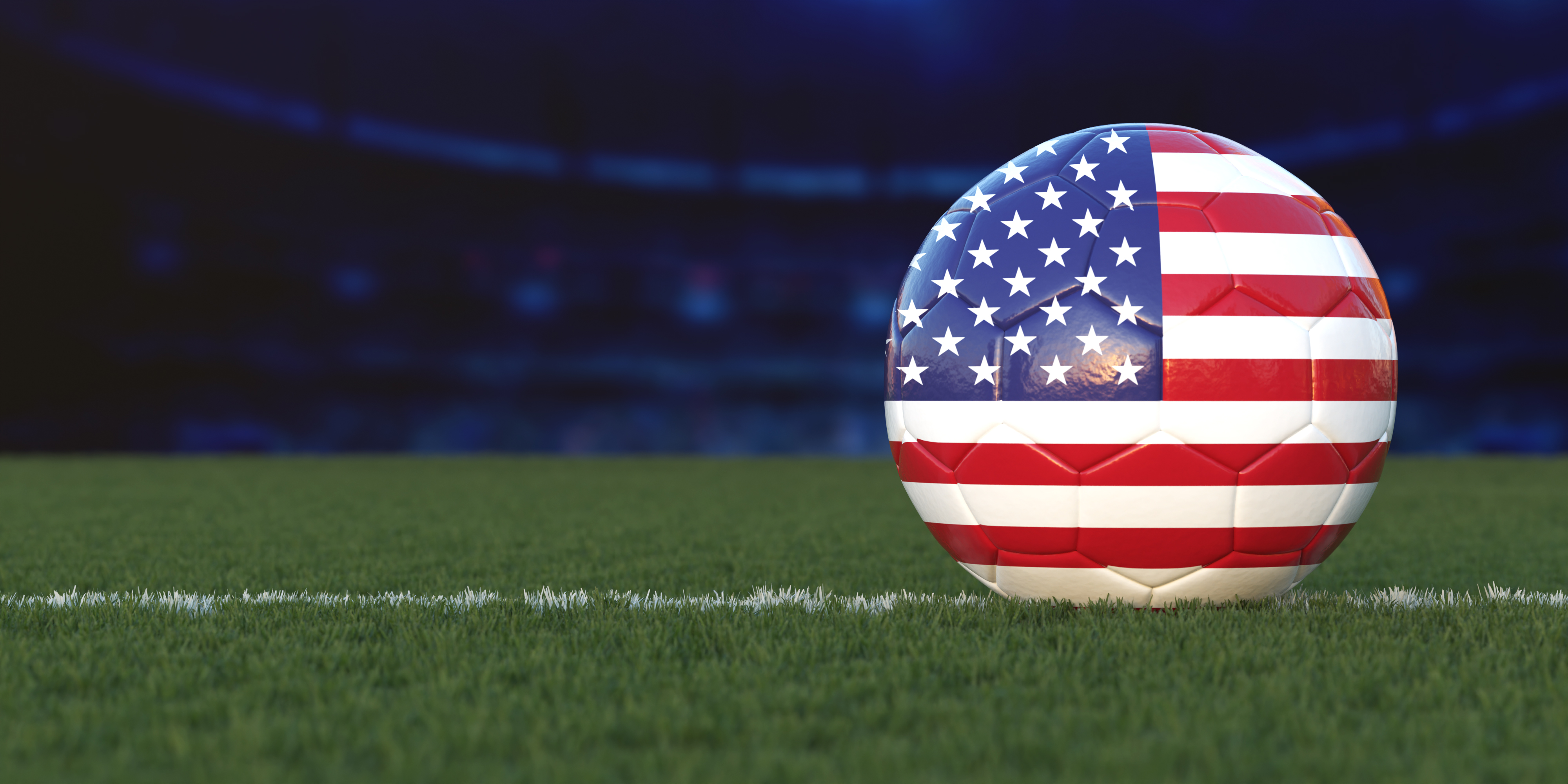 Flag of USA On Soccer Ball