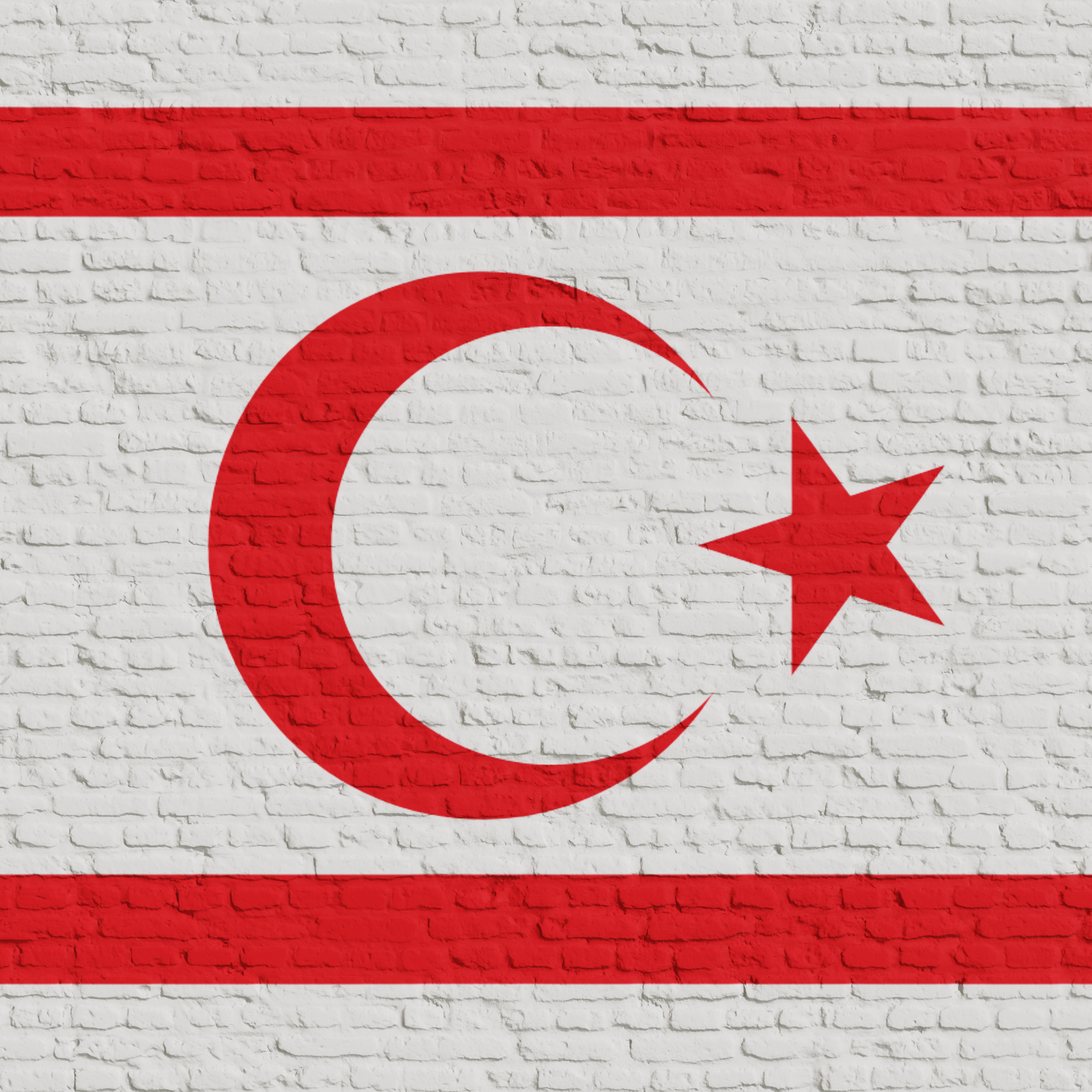 Brick Wall With Flag Of Northern Cyprus