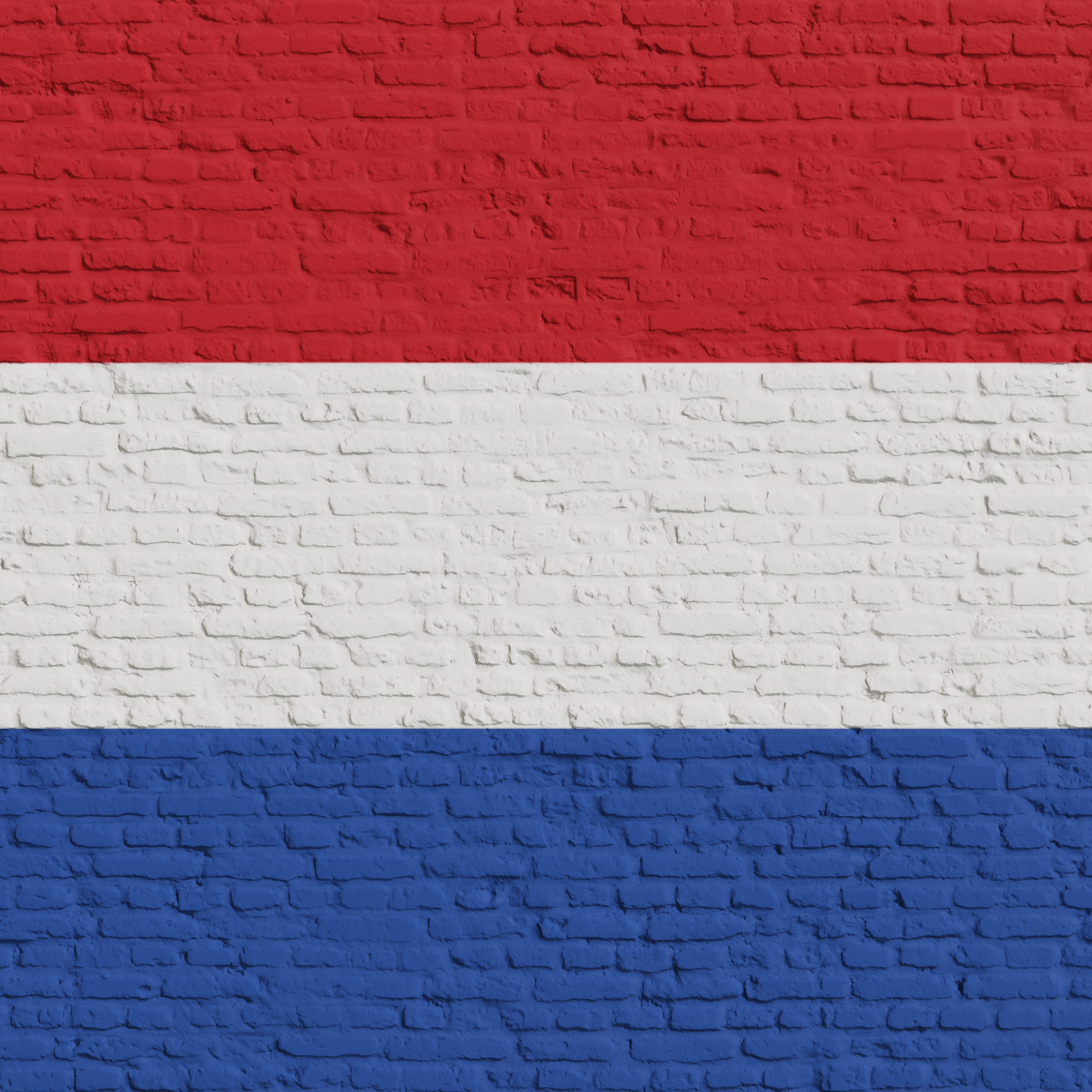 Brick Wall With Flag Of Netherlands