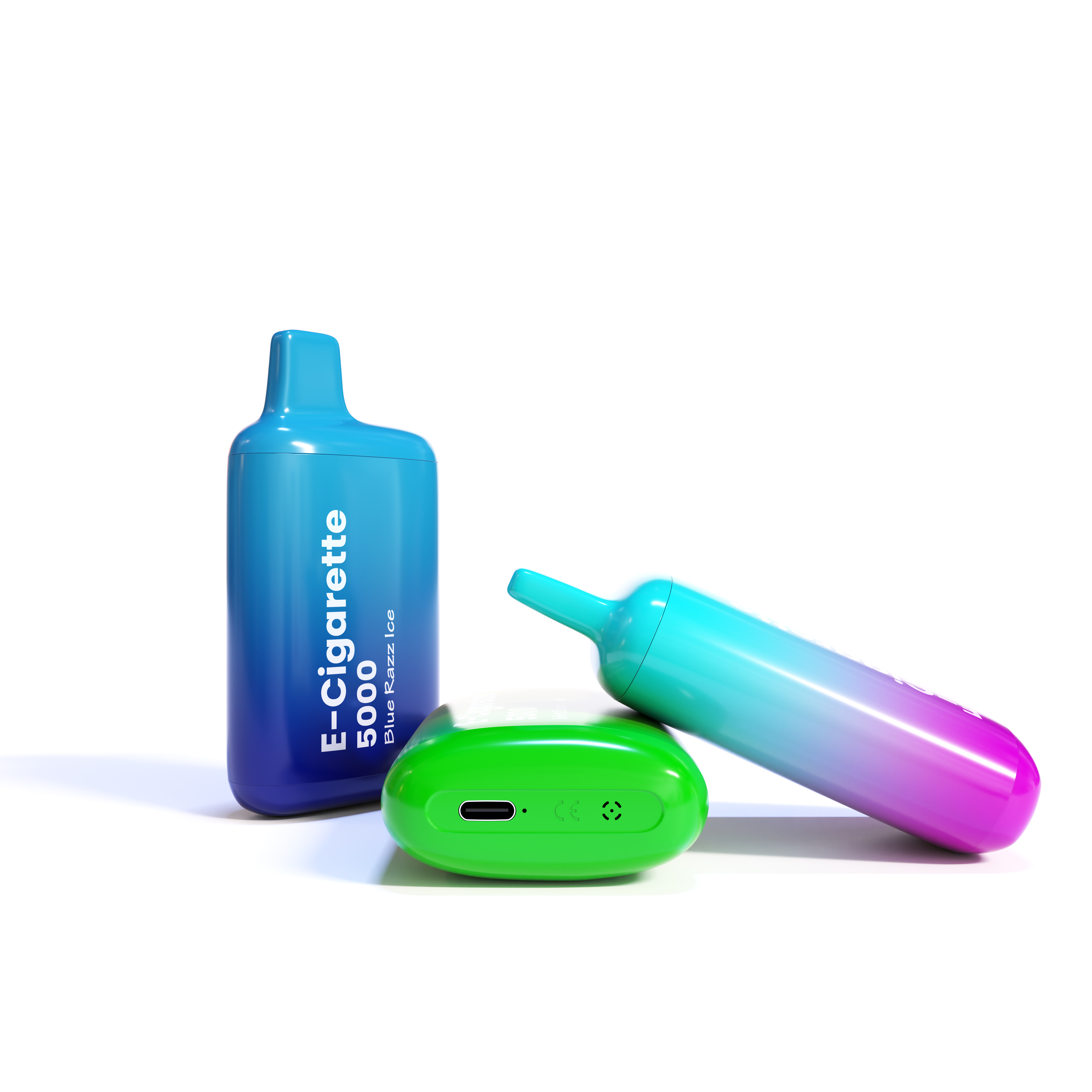 E-Cigarette Mint Bubblegum, Peach Soda, Blue Razz Ice-2