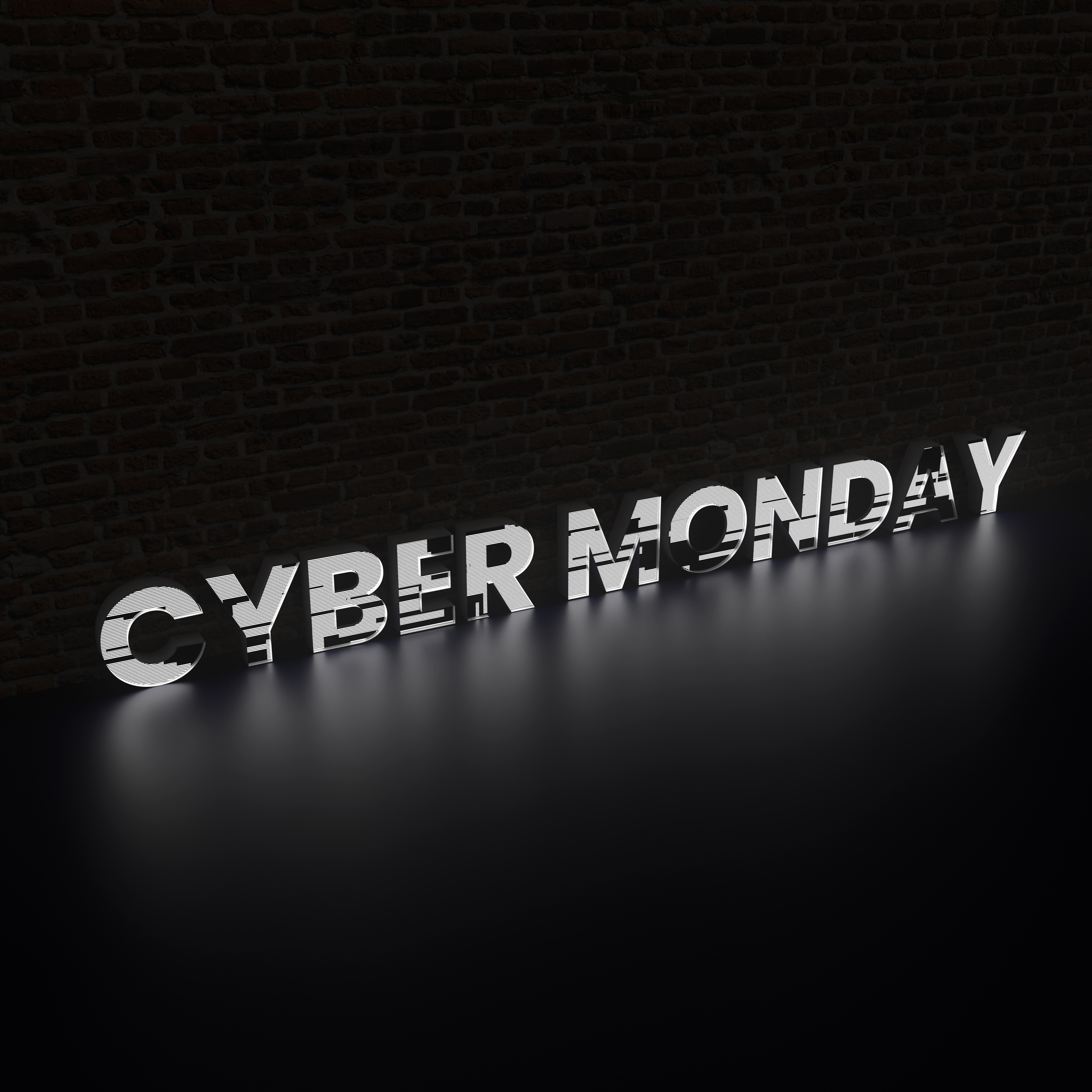 White Cyber Monday With Dark Background