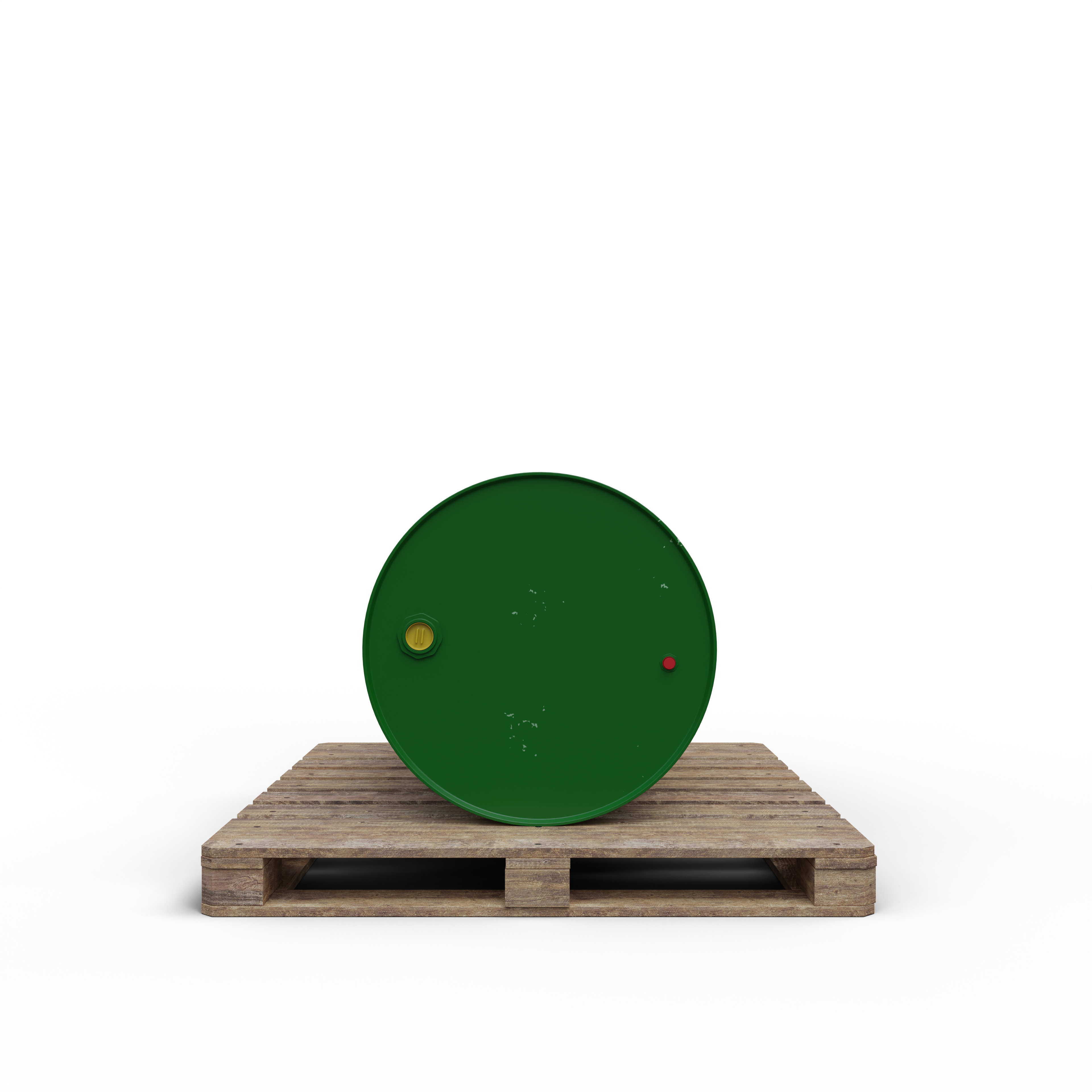 Green Oil Barrels Or Chemical Drums Stacked up With White Background-10